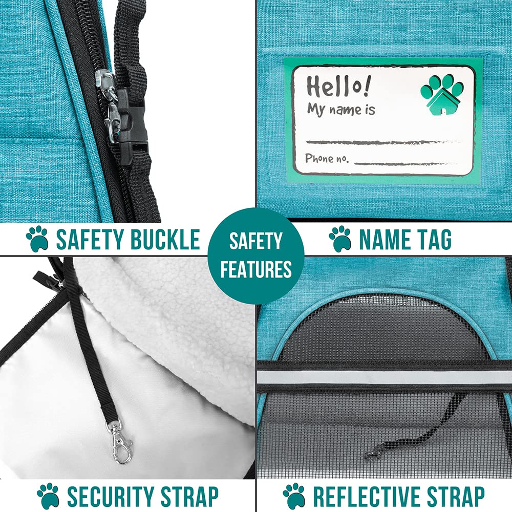 Petami Premium Airline Approved Soft-Sided Pet Travel Carrier  Ideal For Small - Medium Sized Cats Dogs And Pets  Ventilated Com