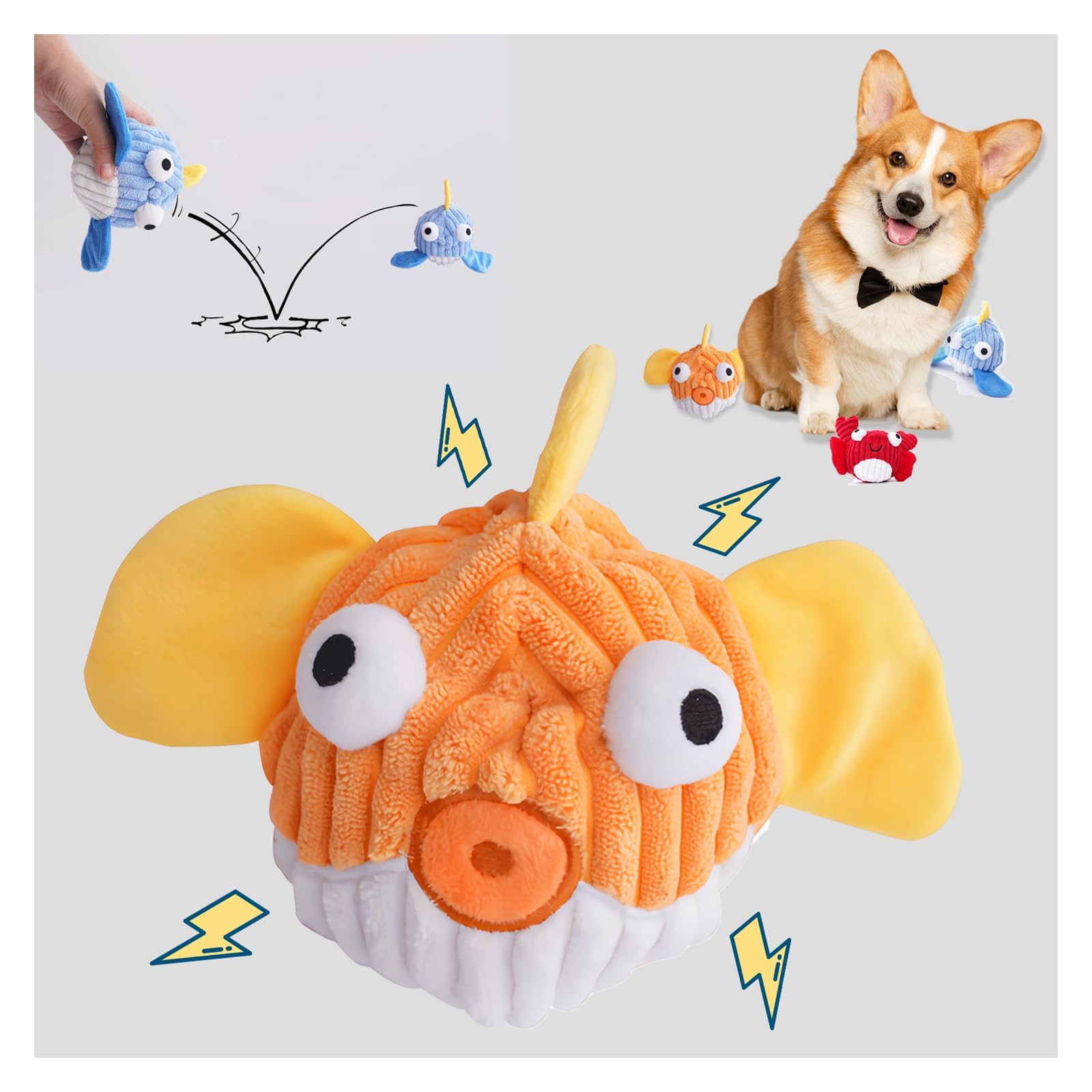 Zrbtk Squeak Dog Toys For Aggressive Chewers, Interactive Dog Toy Ball With Crinkle Paper, No Stuffing, Perfect For Medium Dogs,