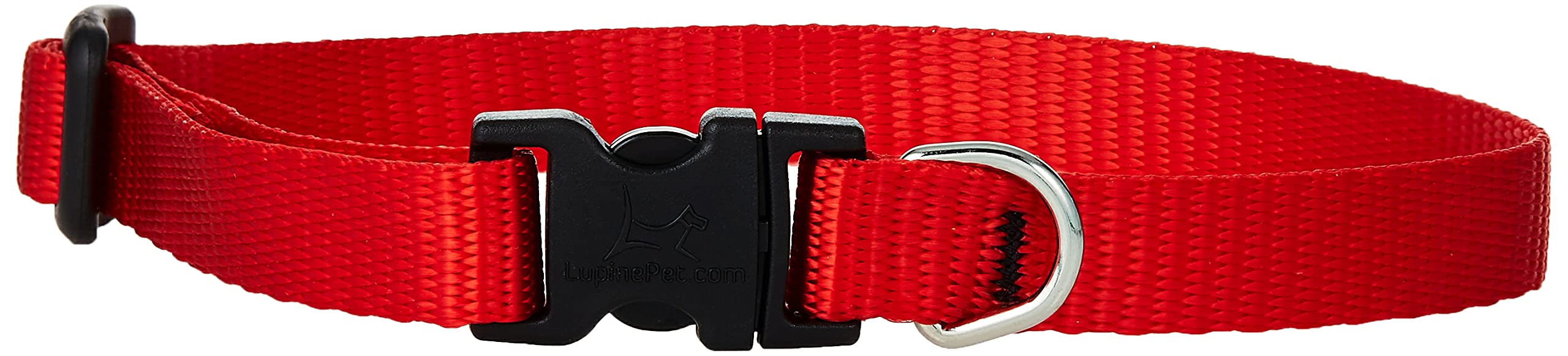 LupinePet Basics 1/2'' Red 10-16'' Adjustable Collar for Small Dogs