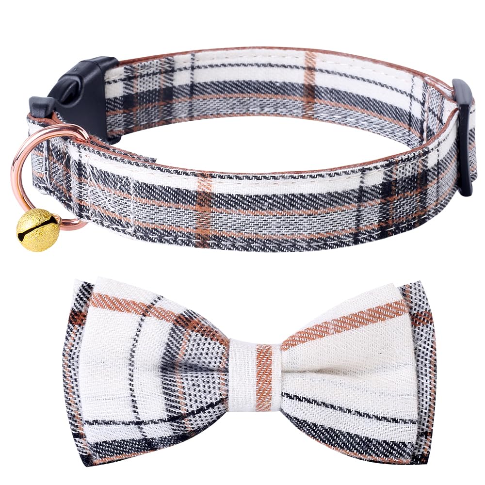 Yizepet Dog Collar With Bow Tie- Adjustable Pet Collar For Dogs With Metal Snap Fastener Collar, Stylish Pattern For Small Mediu
