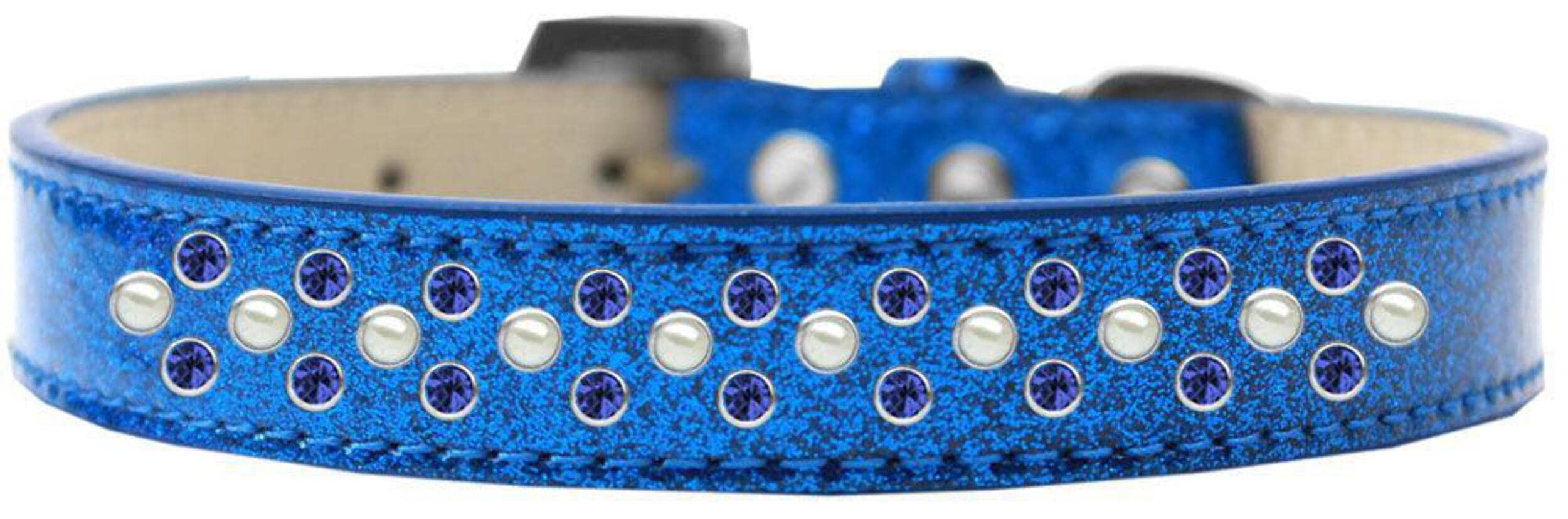 Mirage Pet Products Sprinkles Ice Cream Dog Collar with Pearl and Blue Crystals, Size 12, Red