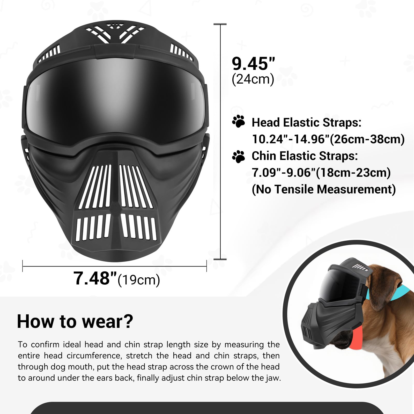 Enjoying Dog Goggles For Medium-Large Breeds, Full Face Protection, Anti-Uv Anti-Fog Pet Sunglasses For Outdoor Training, Walkin