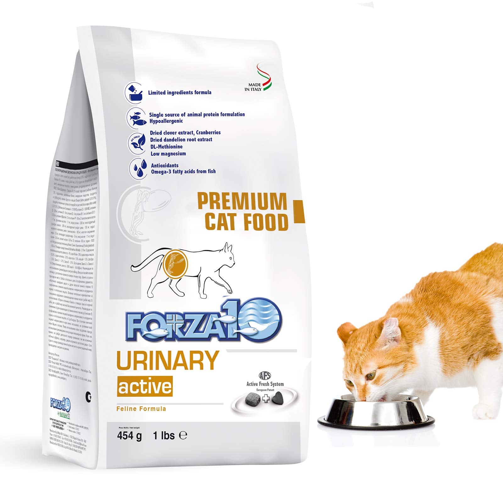 Forza10 Active Dry Cat Food Urinary Tract Health, Fish Flavor Urinary Tract Cat Food, Adult Cats Urinary Cat Food, 1 Pound Bag U