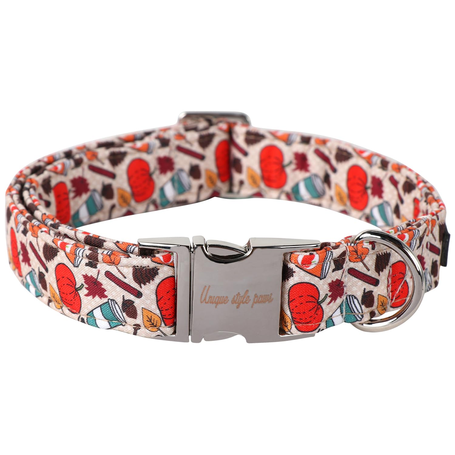 Unique Style Paws Halloween Dog Collar Metal Buckle Pumpkin Collar Gift Durable Cute Collar For Small Medium Large Boys Girls Dogs