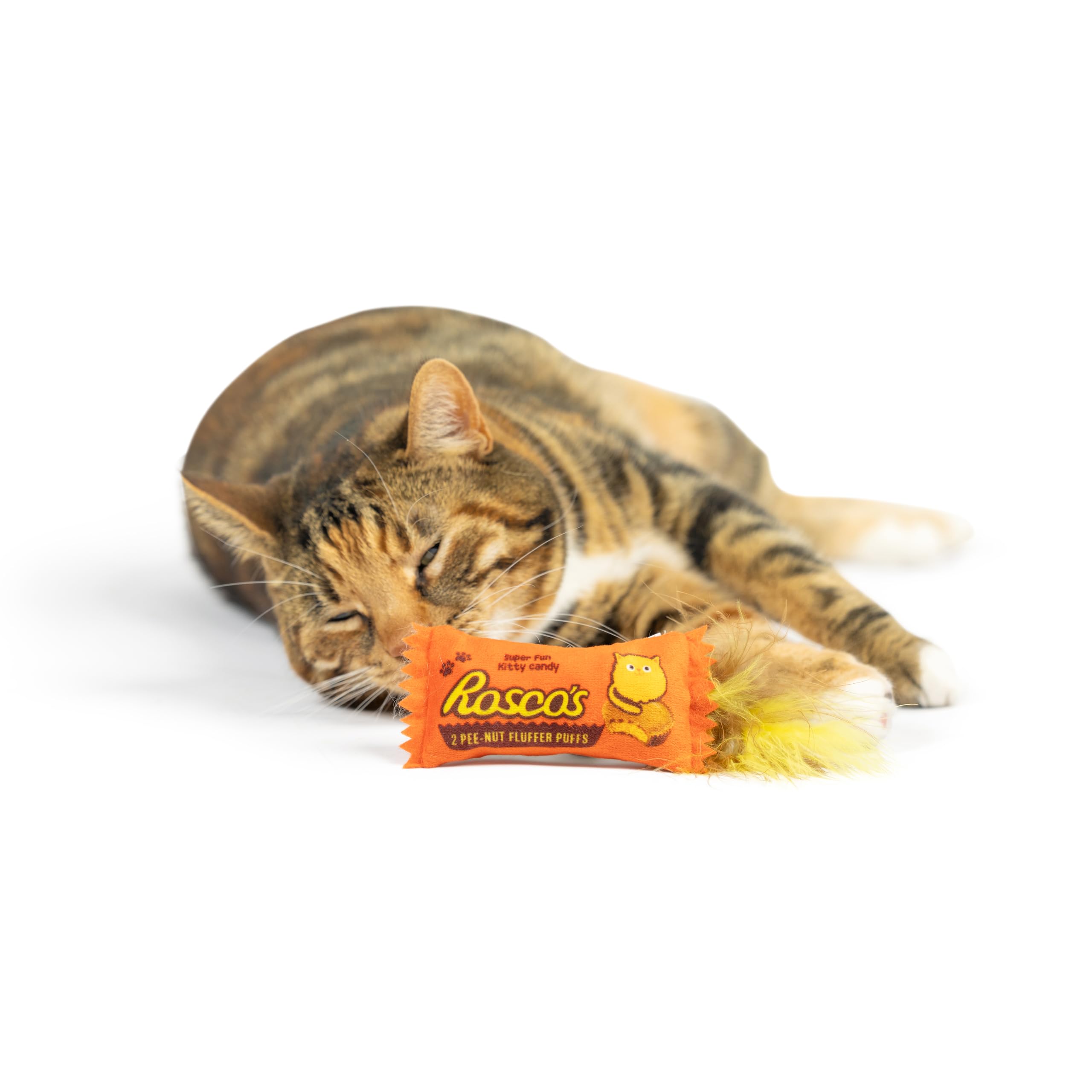 Huxley & Kent Plush Cat Toy - Roscos Fluffer Puffs - Strong Catnip Filled - Soft Plush Kitty Toy With Catnip And Crinkle - Kitty