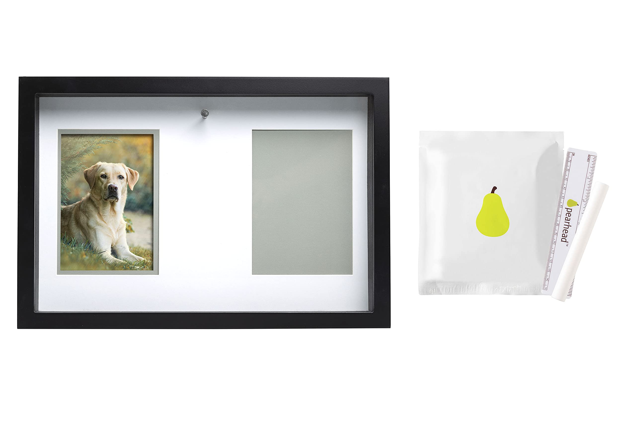 Pearhead Pawprints Collar Frame, Pet Keepsake Photo Frame, Clay Pawprint And Collar Frame, Pet Memorial Picture Frame