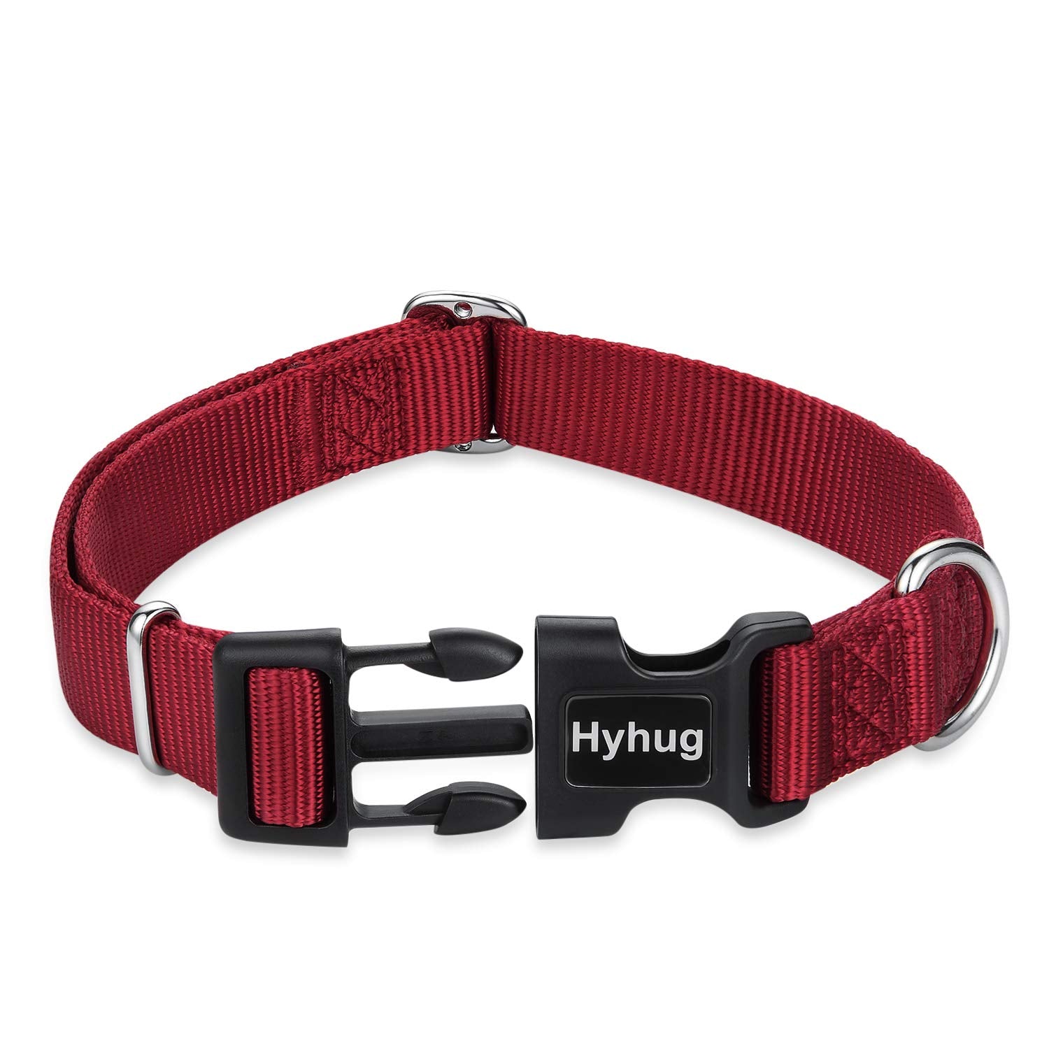 Hyhug Pets Classic Regular Solid Color Puppy Dog Collar (Small, Red)