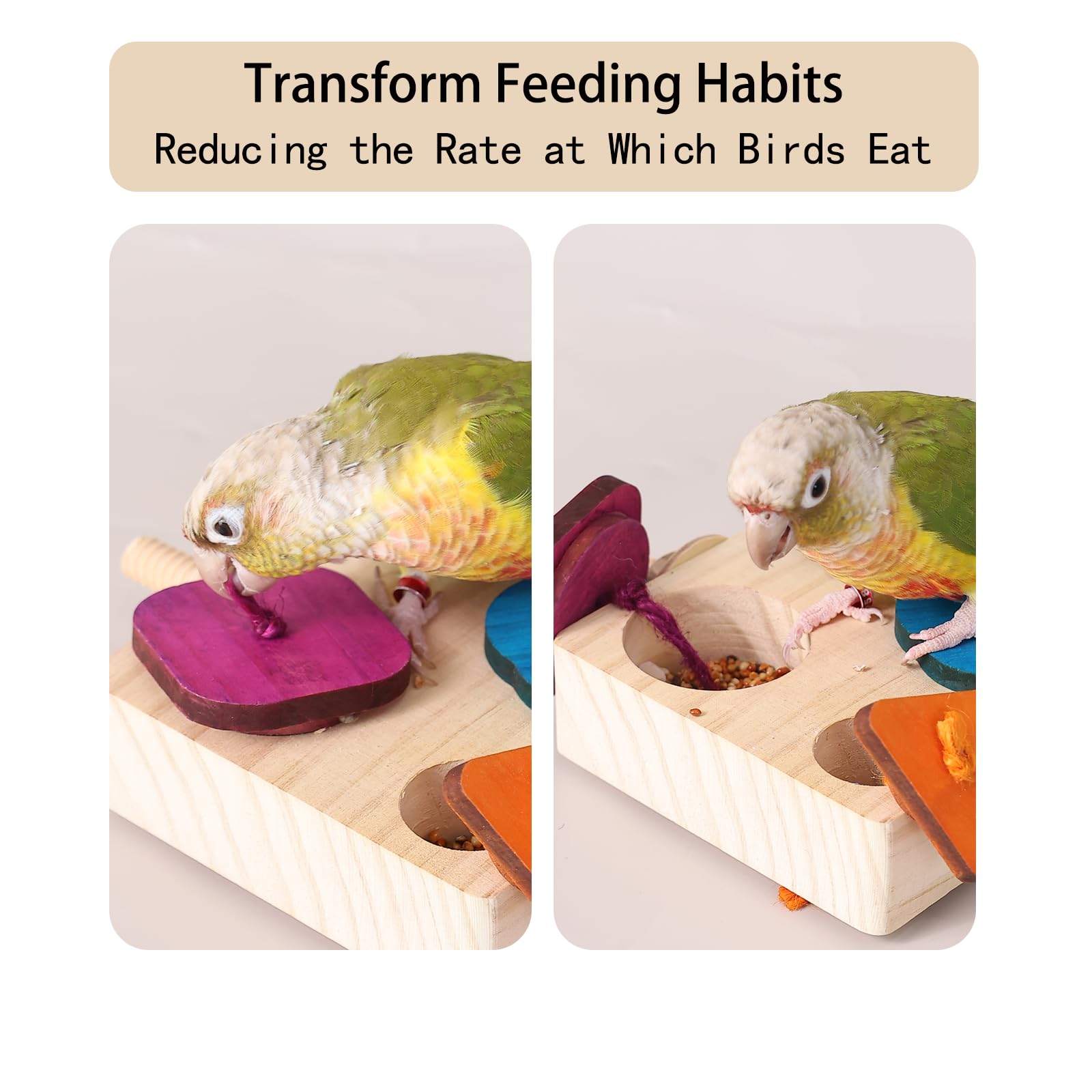 YOOSO WING Birdie Puzzle Feeder - Interactive Foraging Toy for Parrots, Parakeets, Cockatiels, Conures | Mental Enrichment & Sti
