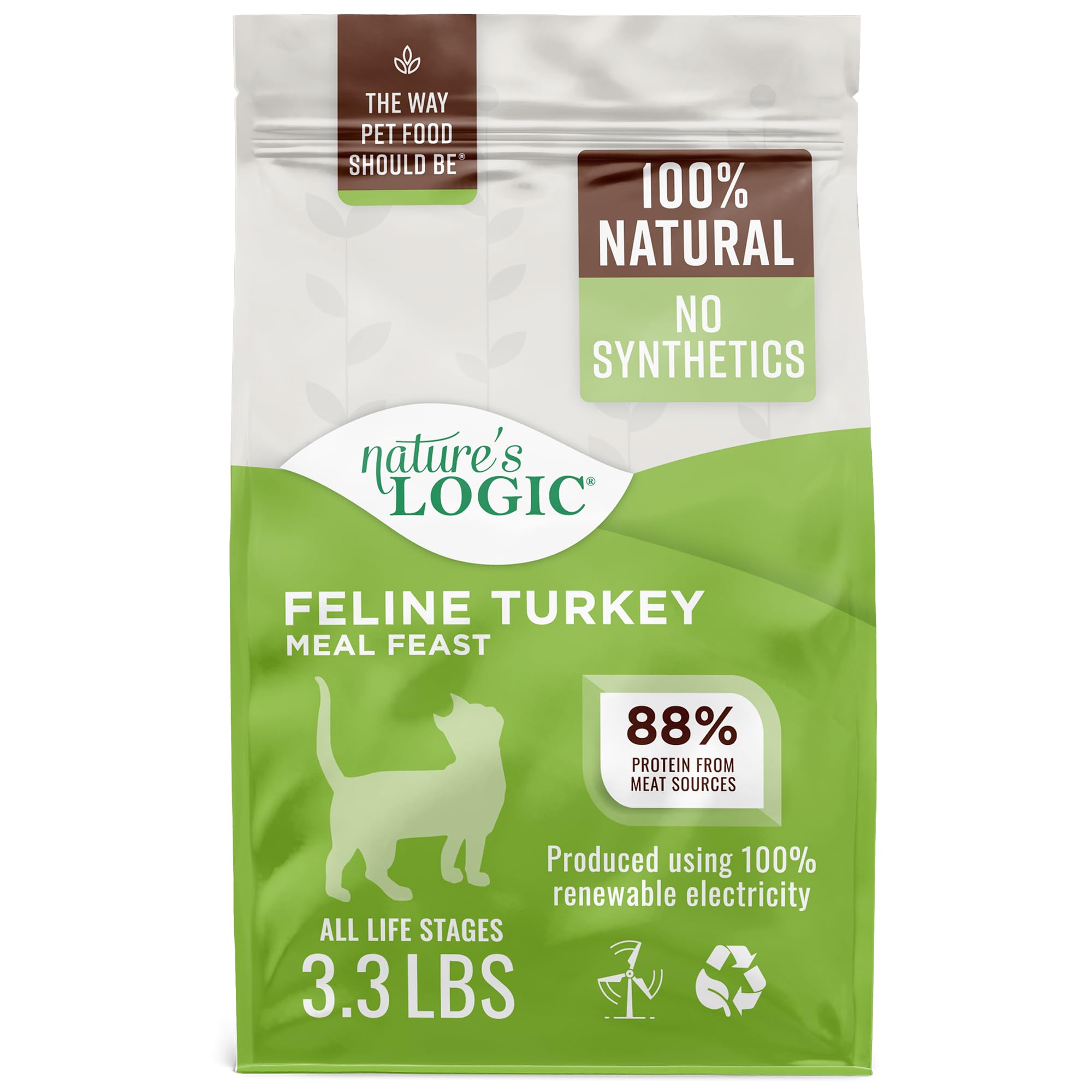 Natures Logic Turkey Dry Cat Food (1 Pack), 3.3 lb