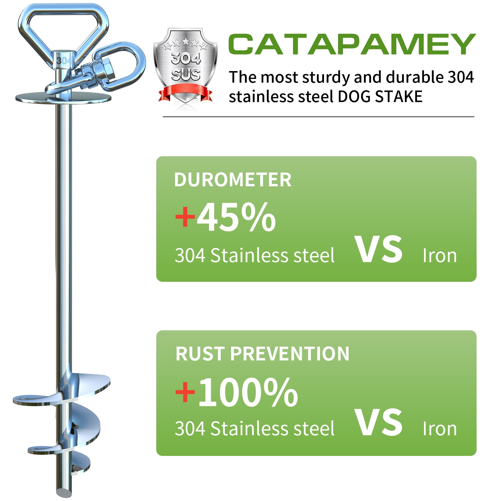 Catapamey Dog Tie Out Cable And Stake,With 30Ft Heavy Duty Cable,360 Swivel Dog Run Stake-No Tangle-Runner For Yard,-Suitable Fo