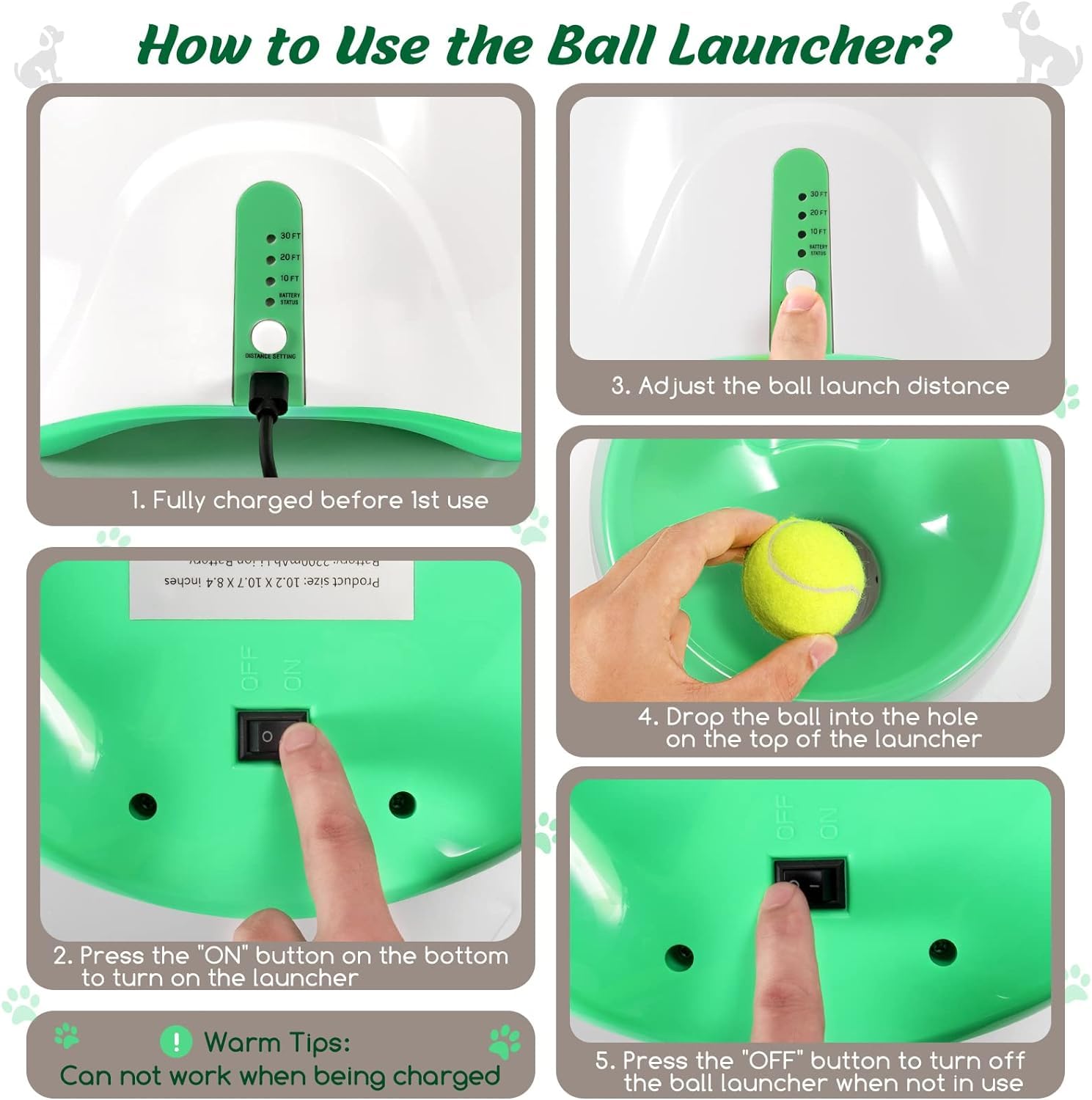 MEKAPLE Automatic Dog Ball Launcher, Dog Ball Thrower with 15 Mini Tennis Balls Sizing 2 Inch and Mesh Bag, Interactive Dog Toys
