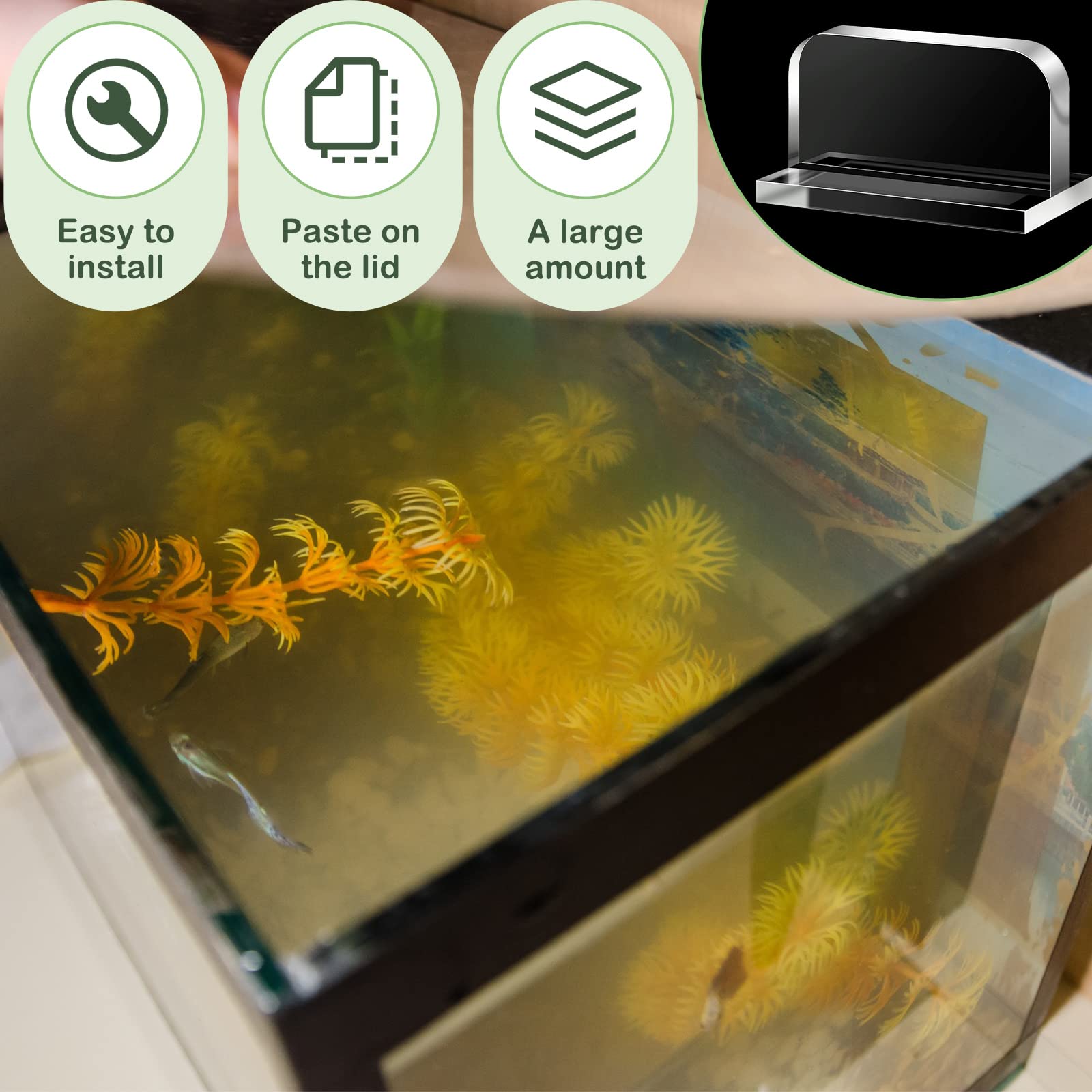 Qunclay Aquarium Lid Handles - 4 Pcs Adhesive Replacement, 2.36x1.38 Inch, Transparent