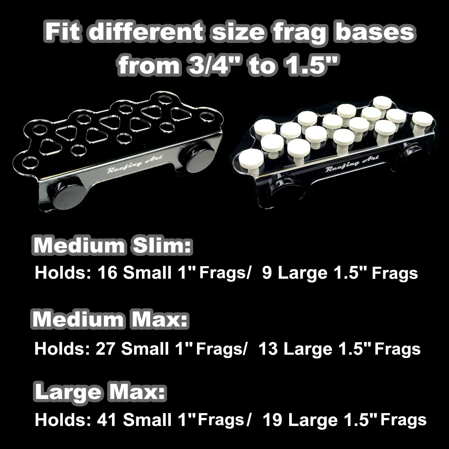 Reefing Art Magnetic Coral Frag Rack Strongest N52 Magnets Holds Up To 41 Plugs (Large Max)