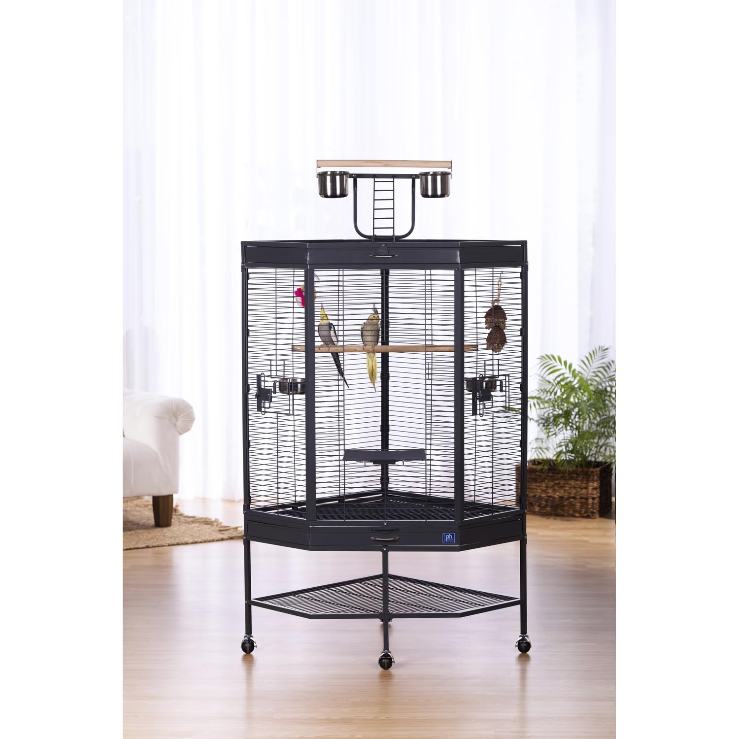Prevue Pet Products Corner Bird Cage with Playtop
