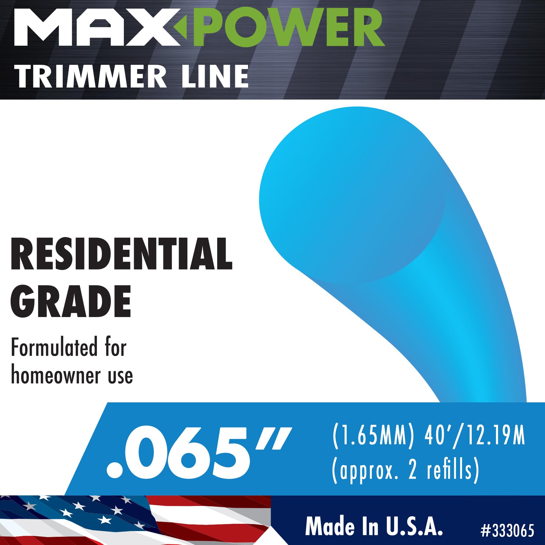 Maxpower 333065 Residential Grade Round .065-Inch Trimmer Line 40-Foot Length