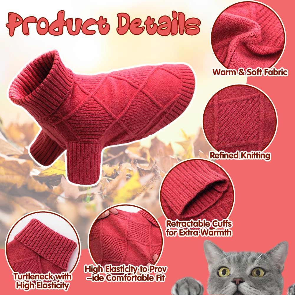 Emust Large Dog Sweater, Cozy Dog Sweaters For Large Dogs With Sleeves, Stretchable Dog Clothes For Christmas & Holiday, Red Xxl