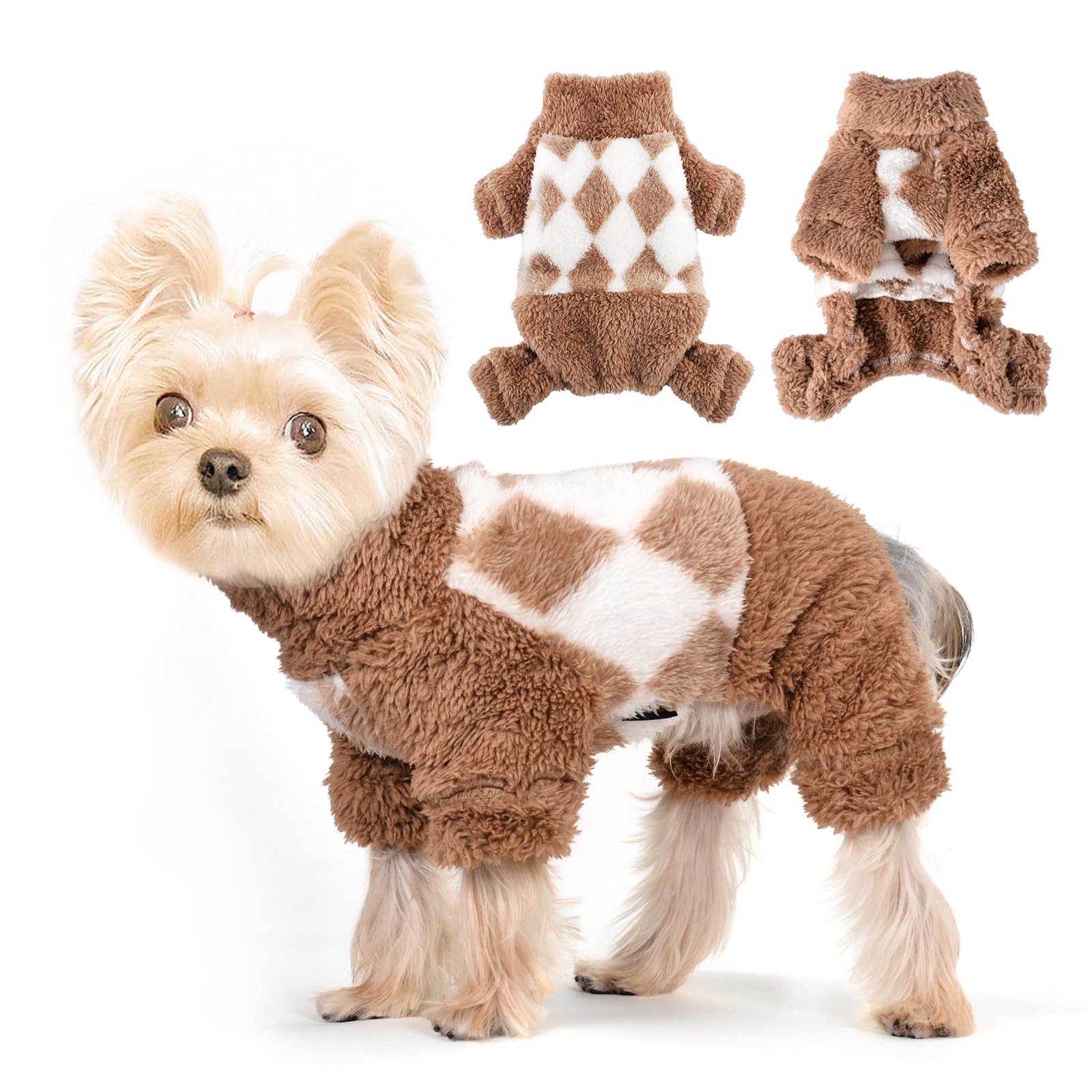 shifenmei Chihuahua Clothes Dog Sweaters for Small Dogs Girl Boy Warm Dog Pajamas Cute Pjs for Dogs Chihuahua Yorkie Clothes War
