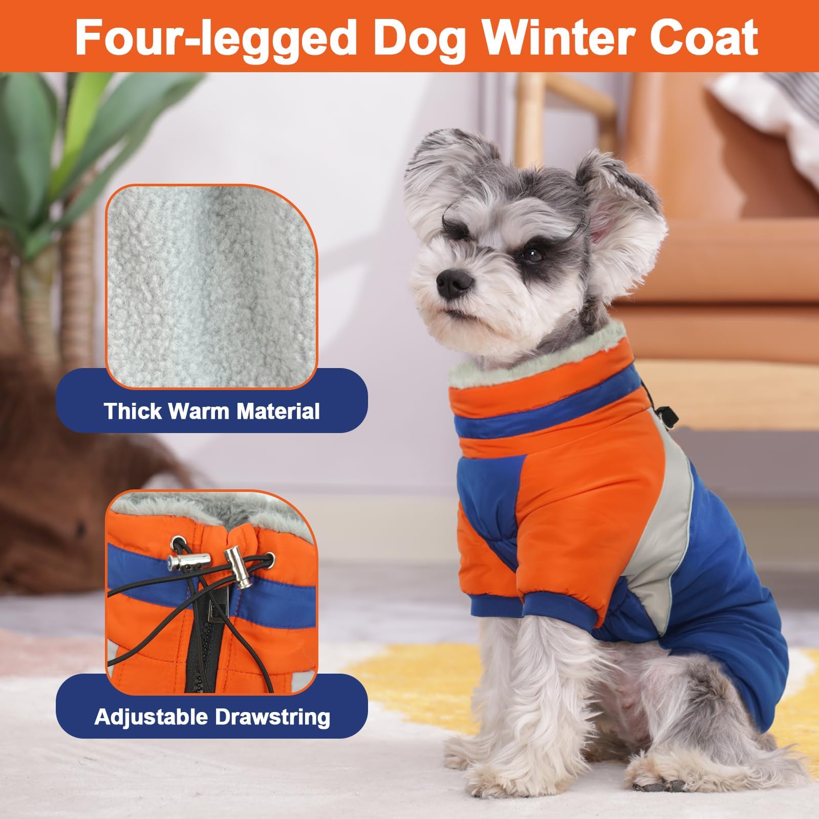 Kuoser Fullbody Dog Coat - Large Dog Winter Coat With Built-In Harness, Reflective Jacket, Snowsuit For Shiba Inu, French Bulldo
