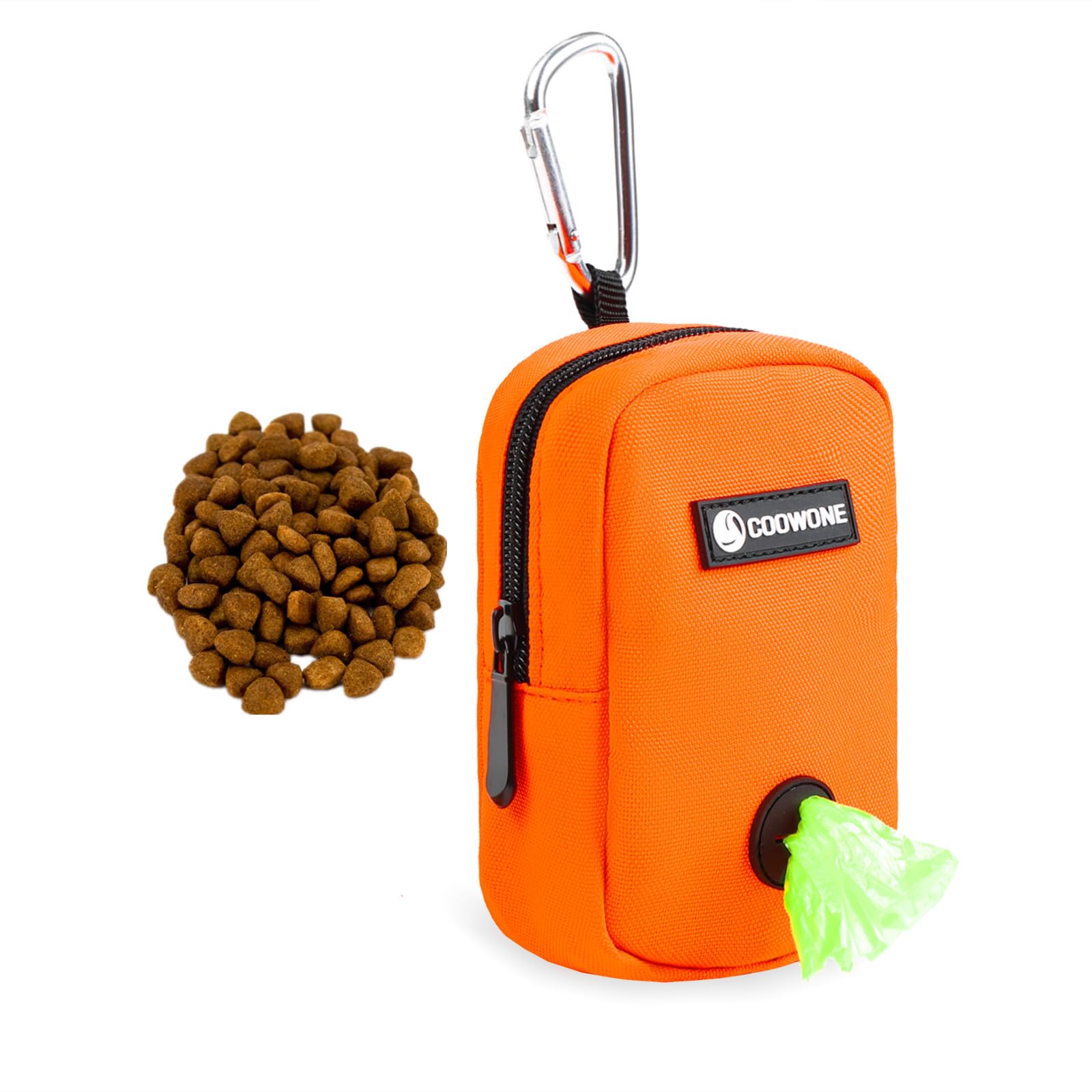 COOWONE Small Dog Treat Bag, Portable Dog Treat Bag for Leash with Clip, Puppy Training Bags Built in Poop Bag Dispenser, Pocket