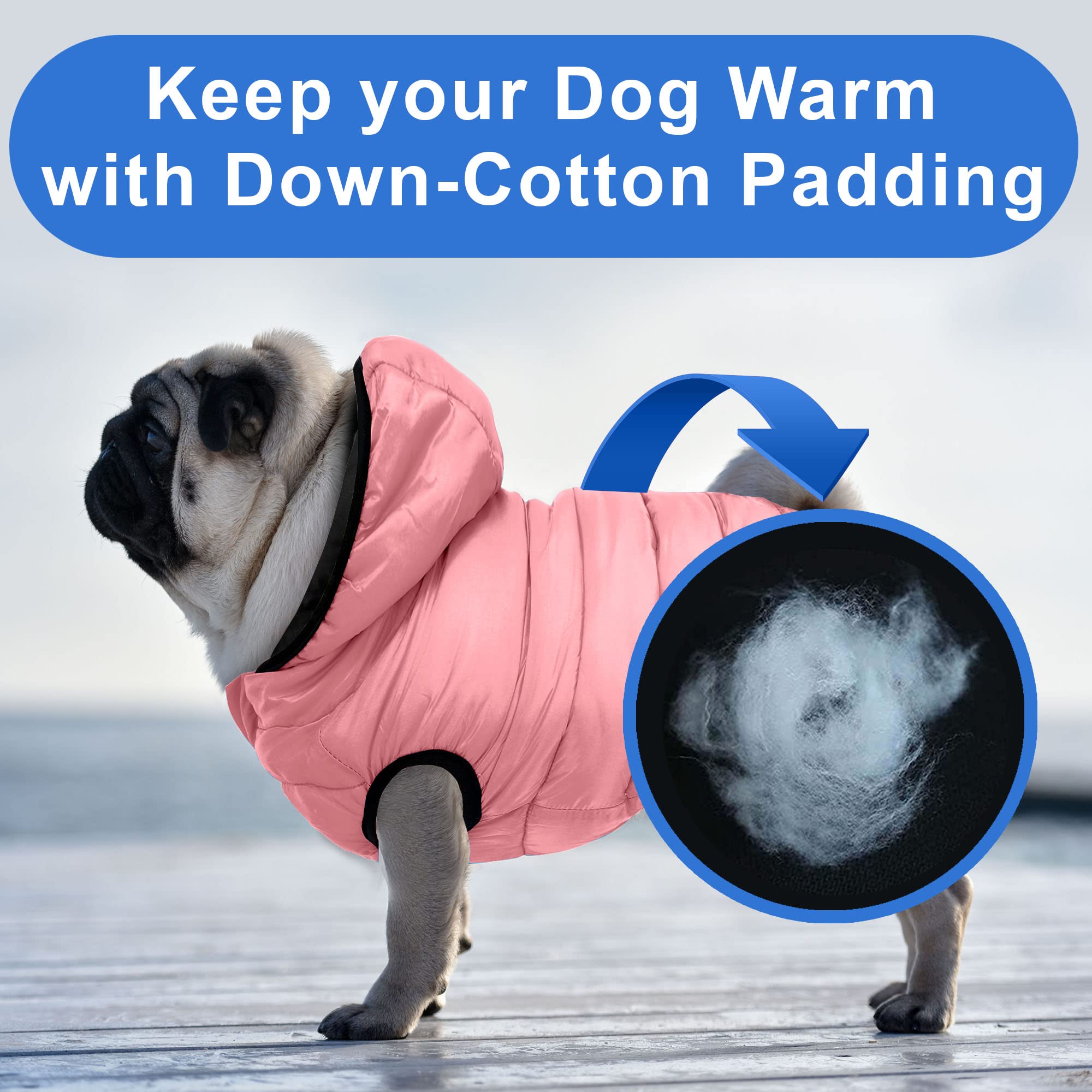 Pawtitas Reversible Dog Puffer Jacket | Water Resistant | Dog Coat For Winter To Keep Your Puppy Warm For Cold Weather Jacket |L