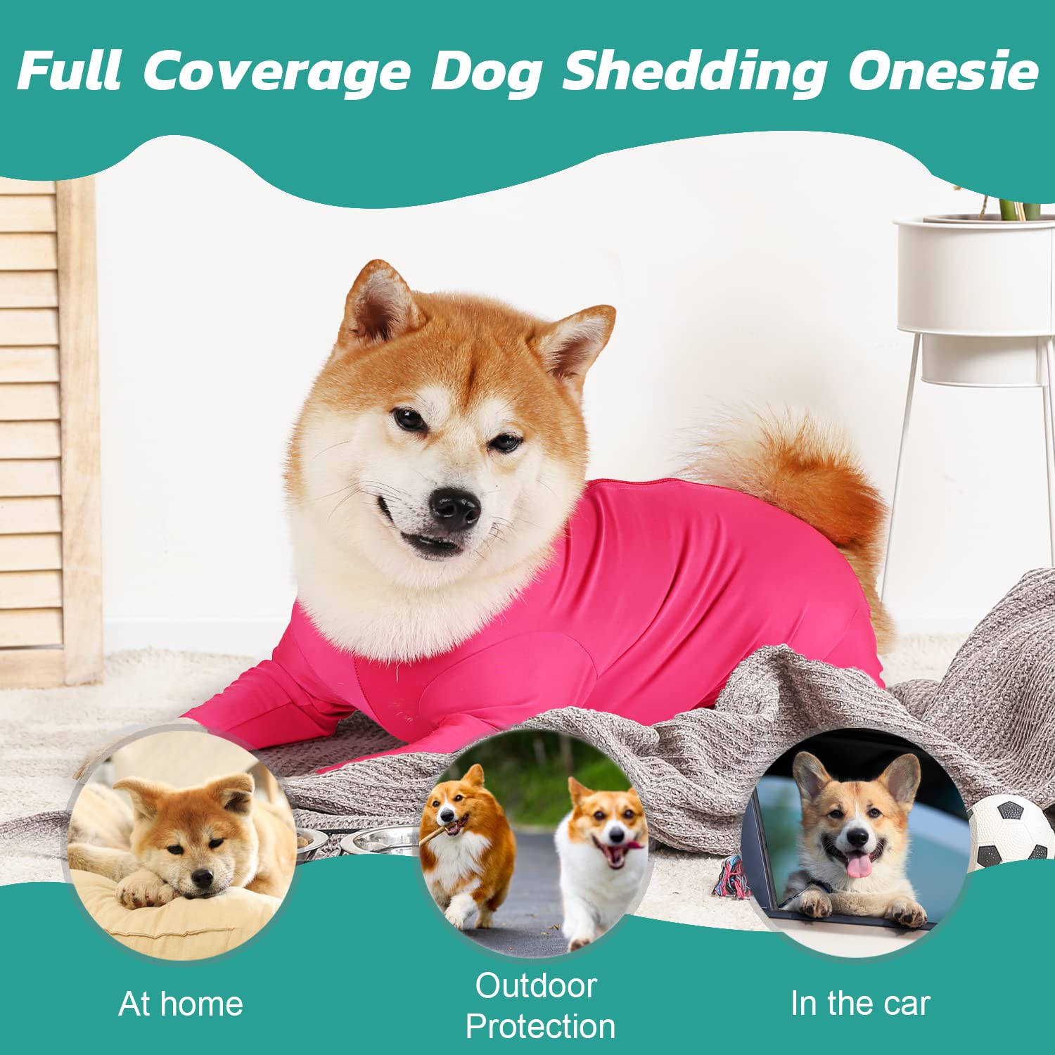 Etdane Dog Onesie For After Surgery Pet Surgical Recovery Suit Anti Shedding Bodysuit Long Sleeve Claming Pajamas With Legs For Female Male Dog (Xxx-Large, Pink)