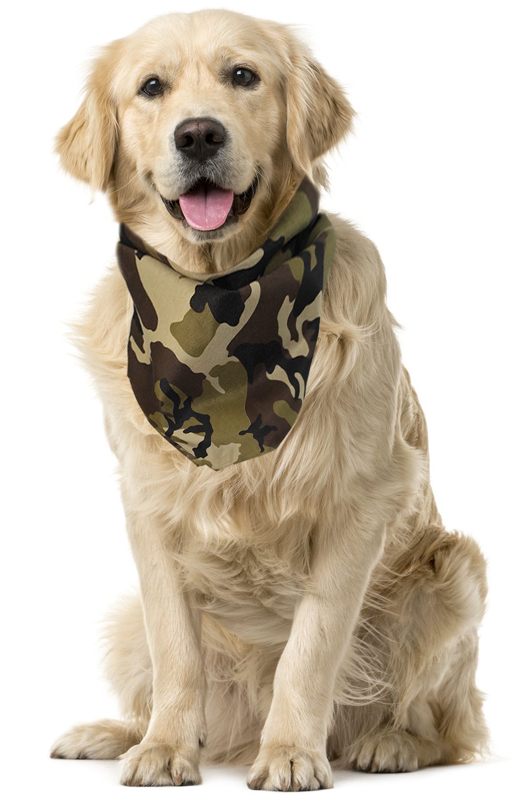 Camo Dog Bandana Camo Bandana For Dogs Pet Camouflage Bandanna - One Size