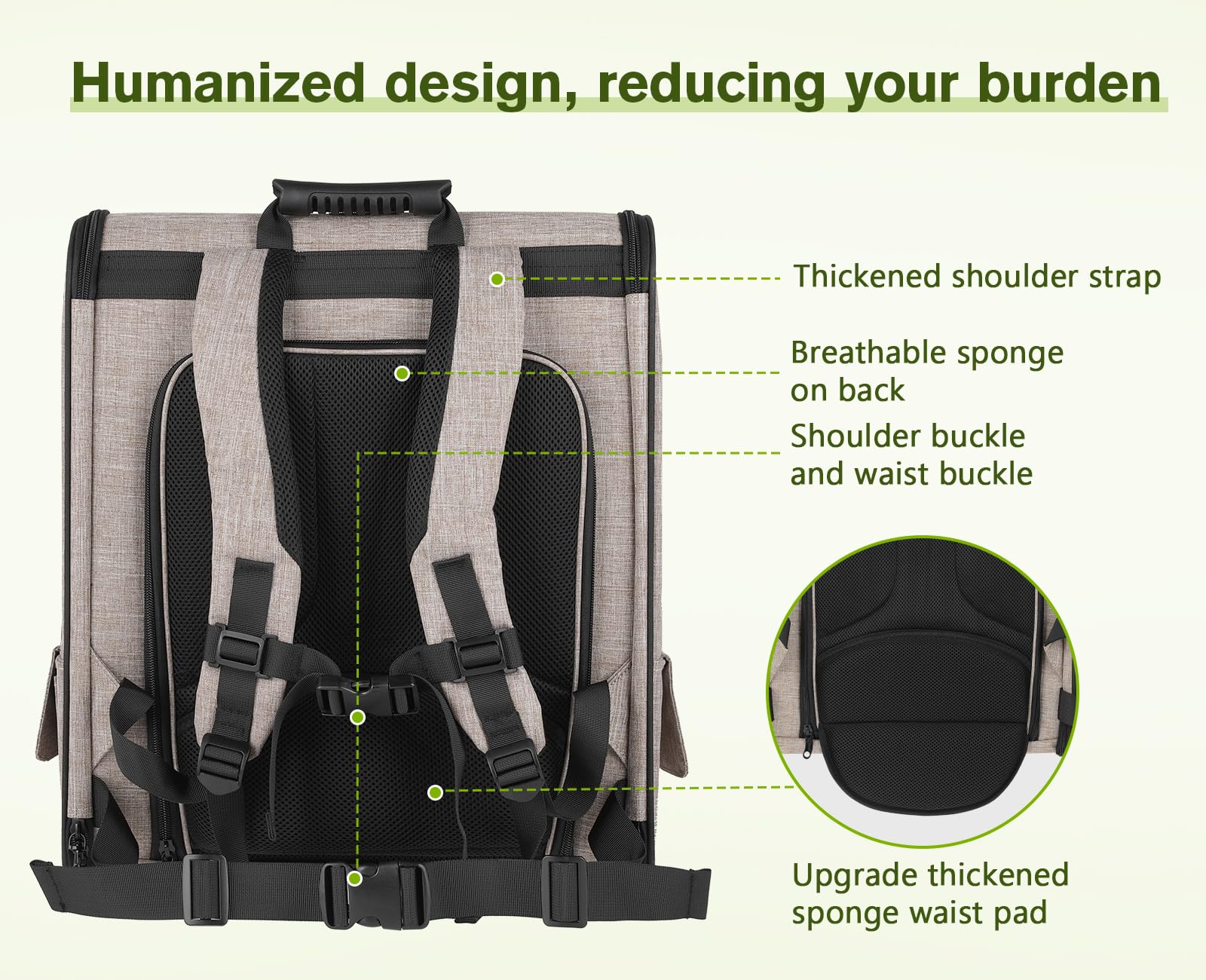 Pecute Pet Carrier Backpack, Large Cat Carrier Backpack, Expandable Cat Backpack with Breathable Mesh for Medium Large Cats, and