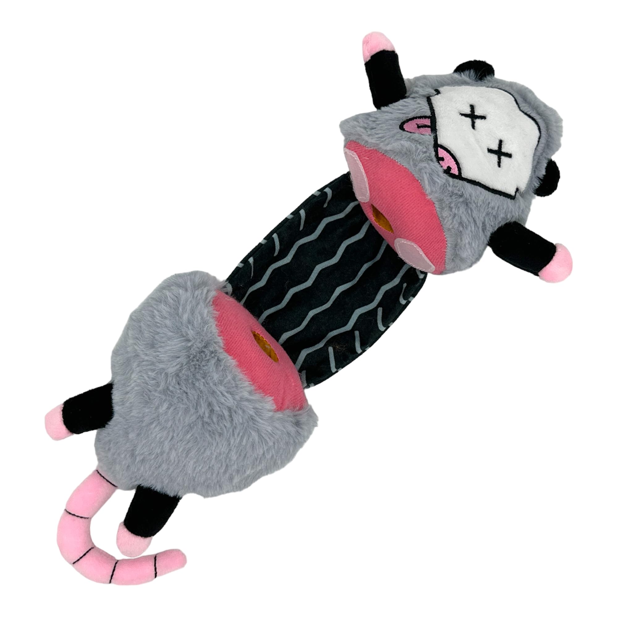 Roadkill Opossum Dog Toy Funny Dead Ran Over Possum Stuffed Chew Toy With Hidden Treat Compartments - Rip And Reveal Interactive