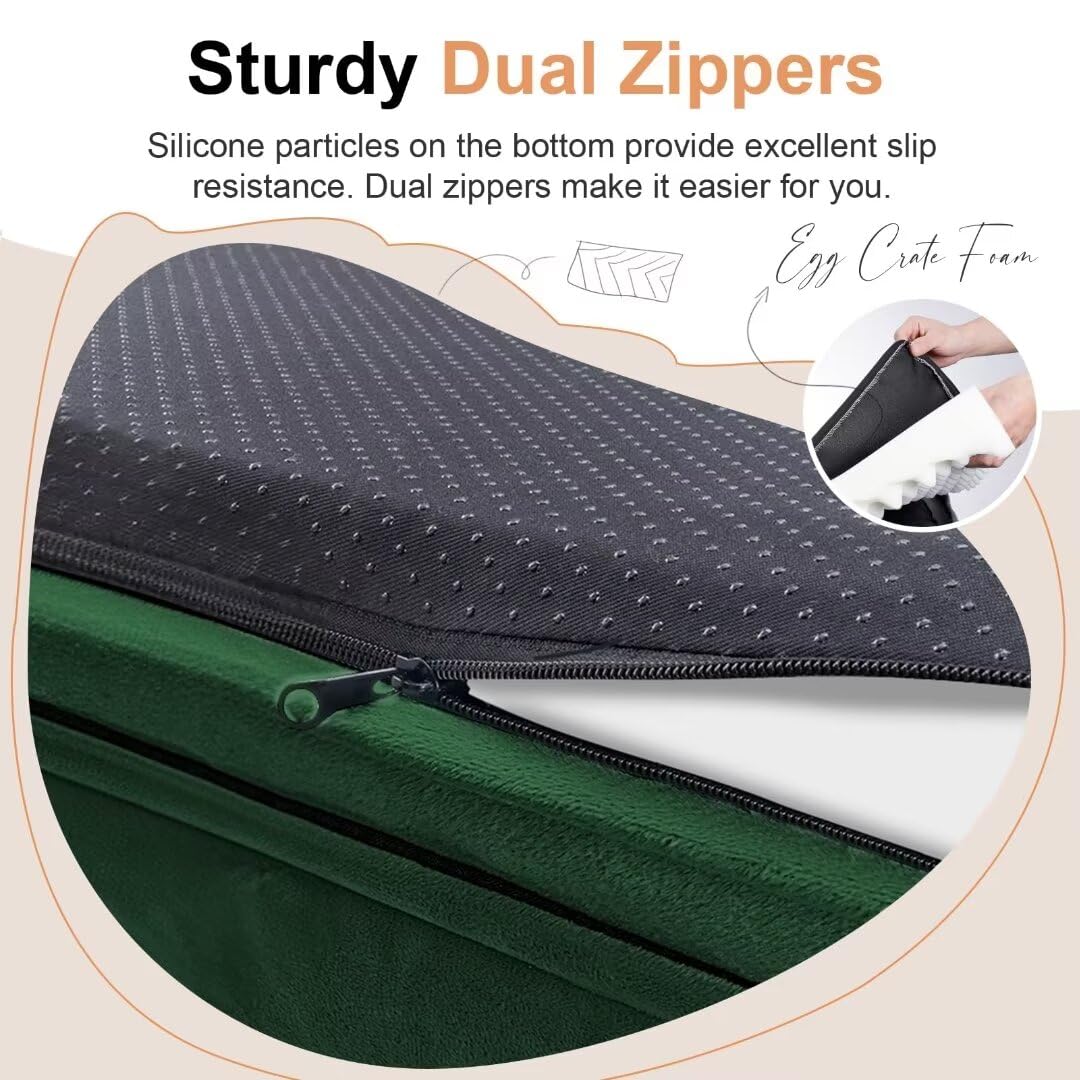 Large Dog Bed Orthopedic Washable: Beds Bolster Xxl Bed Big Xlarge Dogs Egg Crate Foam Sofa Couch Waterproof Removable Cover - Emerald