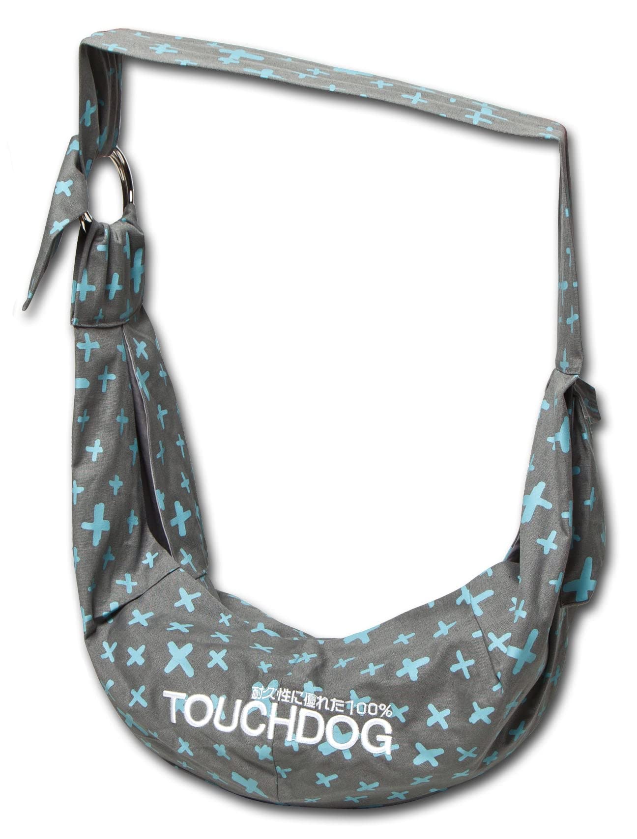Touchdog 'Paw-Ease' Over-The-Shoulder Pet Sling Fashion Pet Carrier - Cat and Dog Carrier with Built-in Storage Pockets for Hands-Free Carrying Grey 1.5 LBS