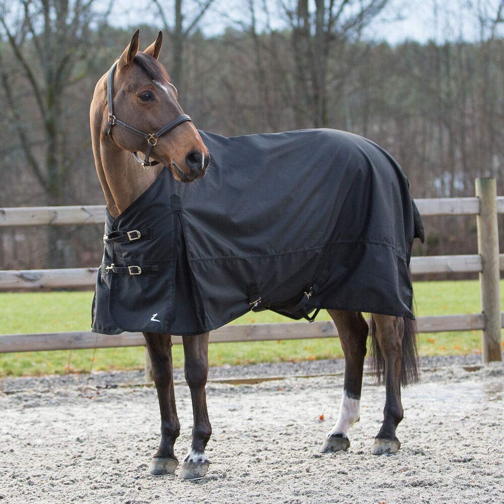 HORZE Nevada 1200D Lightweight Waterproof Horse Turnout Rain Sheet (No Fill) - Black - 78 in