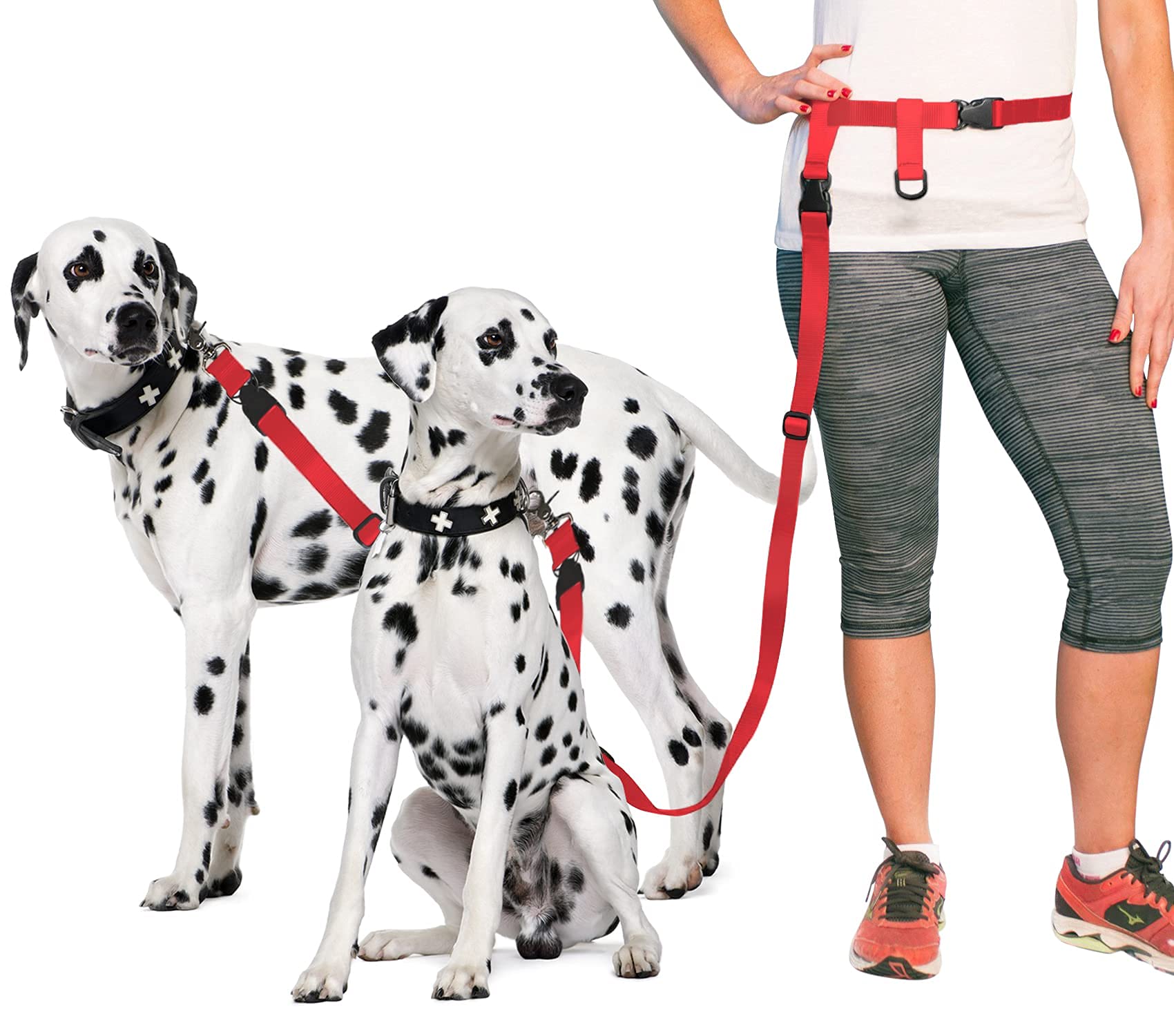 The Buddy System Accessories For Our Dog Leashes Made In Usa (Double Buddy, Regular Dog Red)