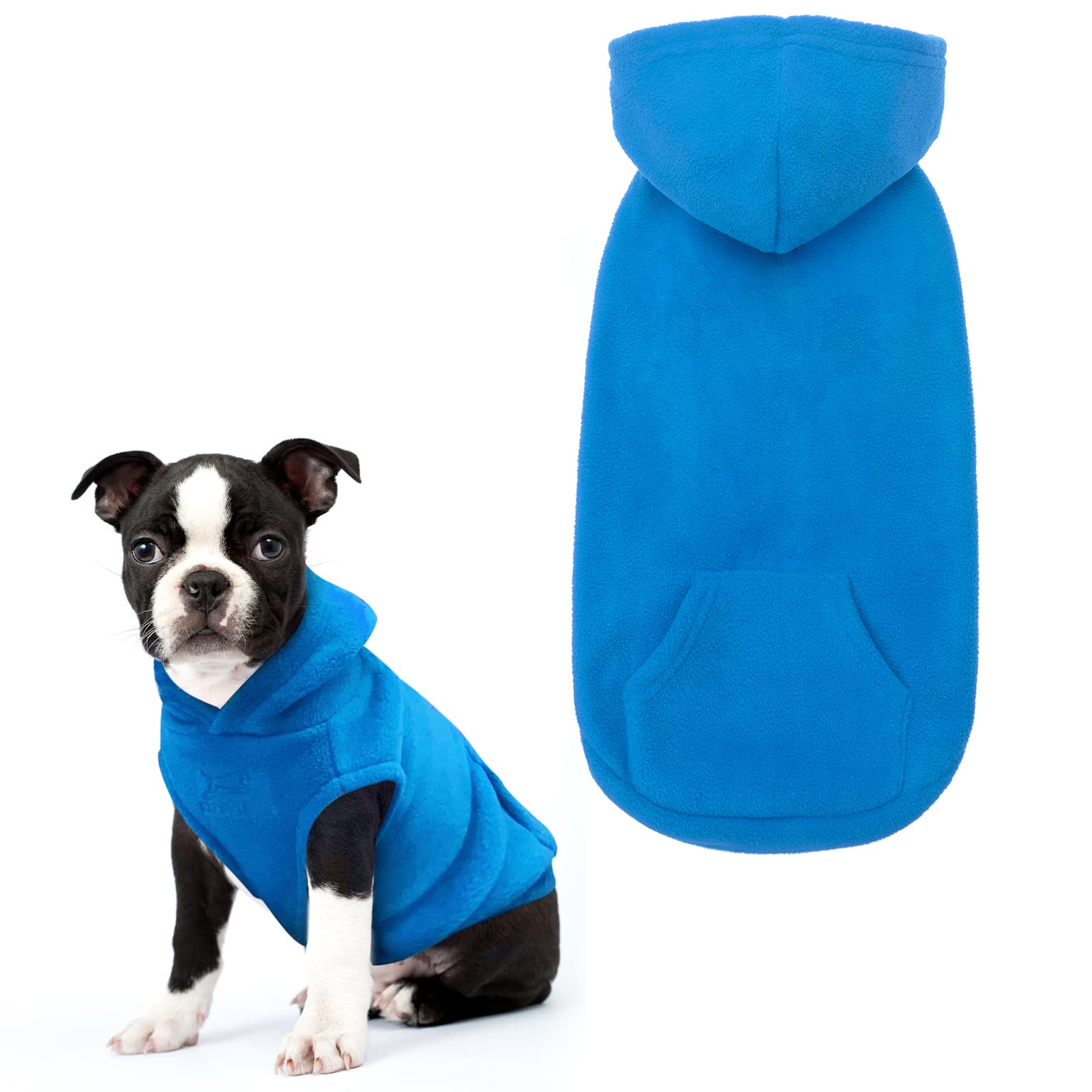 Expawlorer Pet Dog Clothes With Pocket, Polar Fleece Dog Hoodie Fall Cold Winter Sleeveless Sweater With Hat Warm Cozy Sweatshirt For Small To Large Dogs Boy And Girl (Pink, Xl)