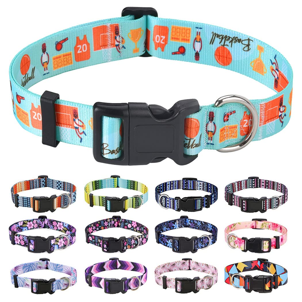 Mihqy Halloween Dog Collar - Pumpkin Bat Ghost Pattern - Adjustable For Small Medium Large Dogs(Halloween,L)