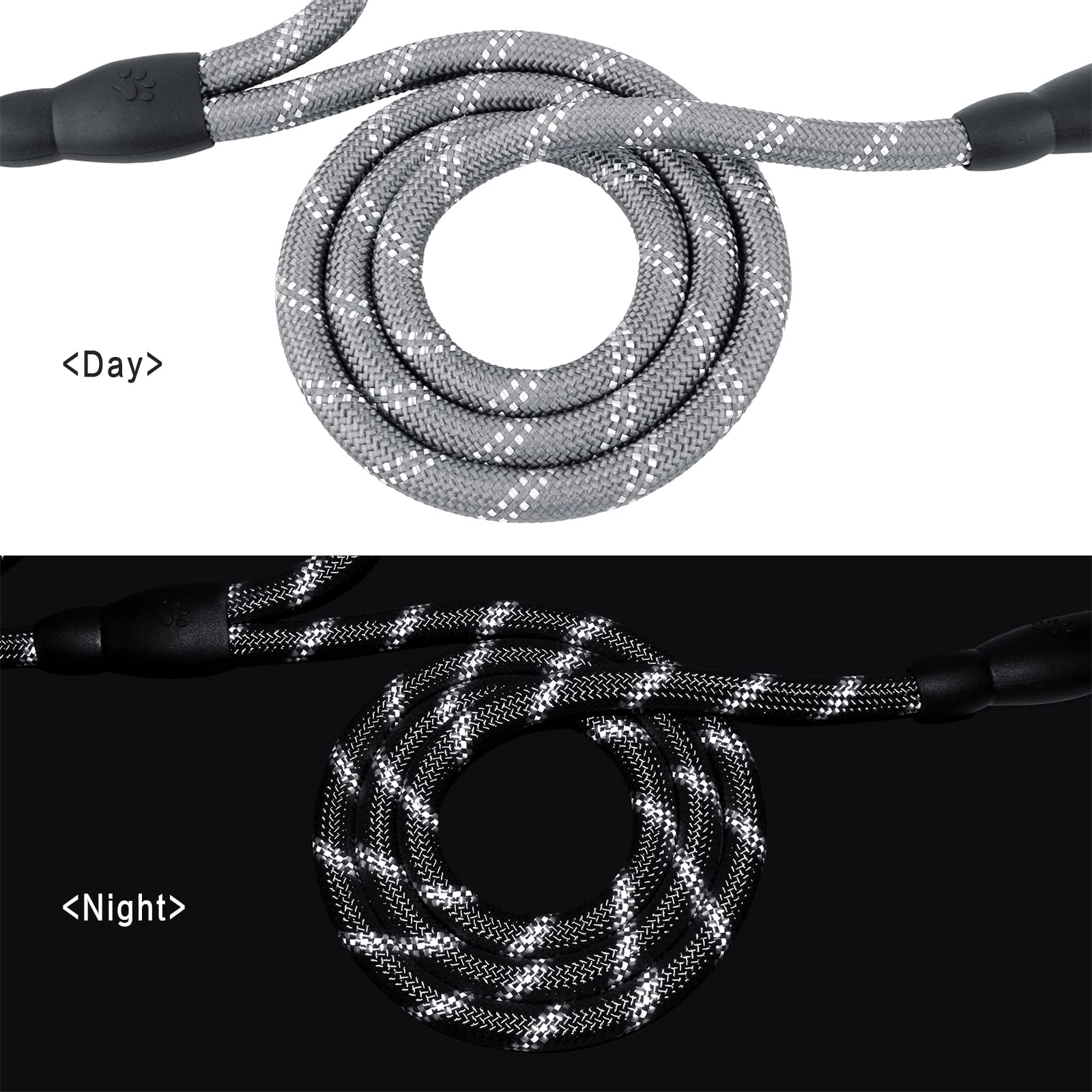 Plutus Pet Rope Dog Leash 6Ft Long, Heavy Duty,Reflective Double Handle Leash For Safety Training, For Medium Large Dogs, Dual H