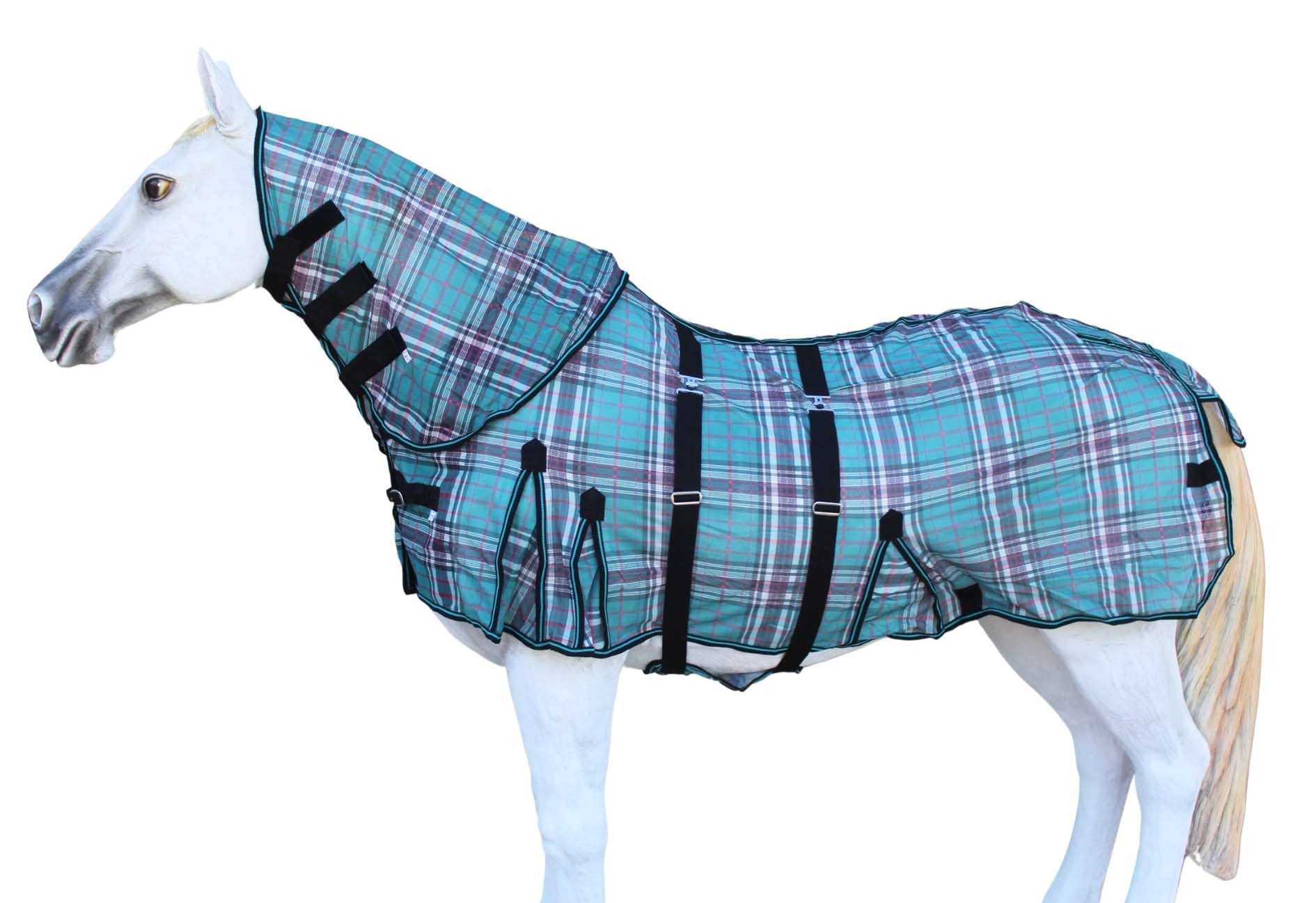 66 Horse Light Summer Spring Airflow Mesh Neck Teal Sea Green 73108