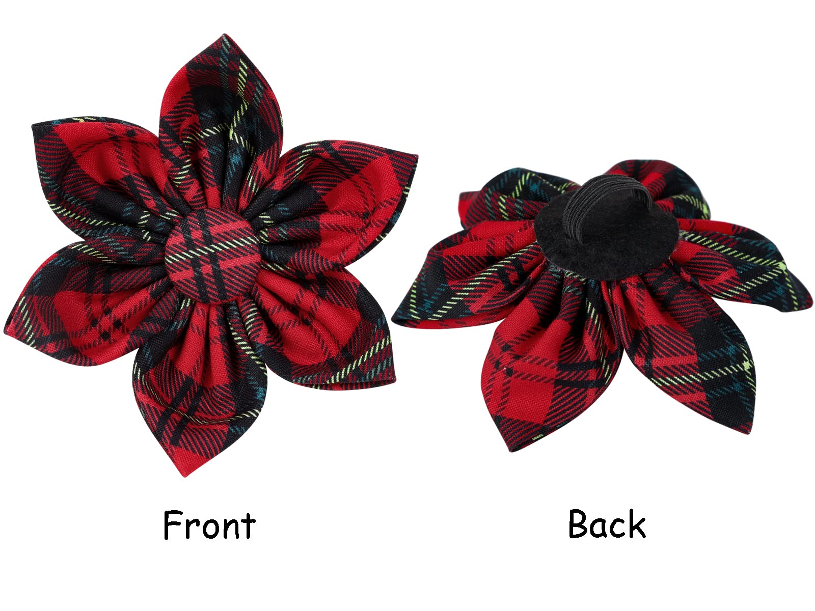 Lionet Paws Christmas Dog Collar With Flower, Dog Flower Collar With Metal Buckle For Dogs, Adjustable Comfortable Dog Collar Girl Gift, Xl, Neck 16-26 In