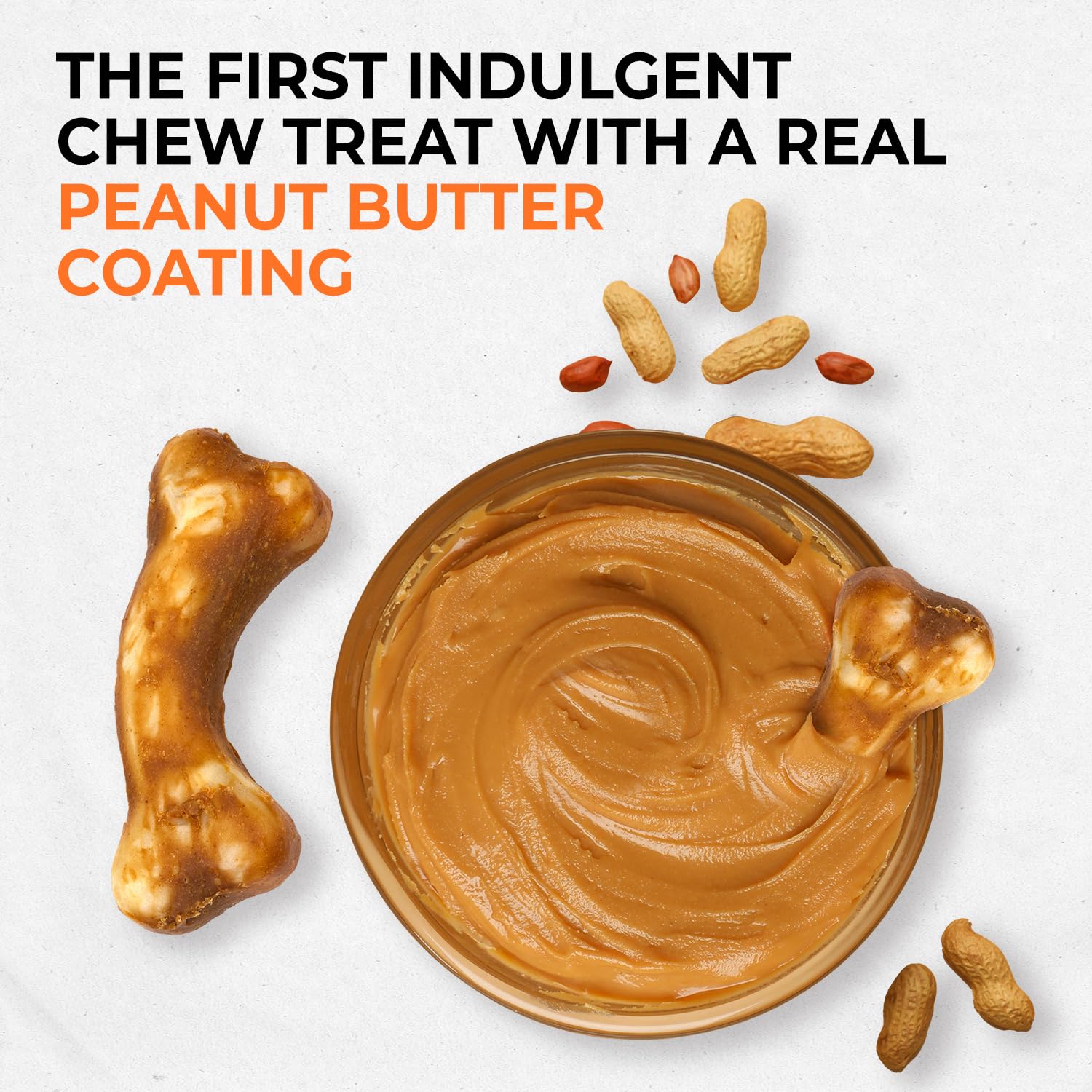 Canine Naturals IrresistiBONES Long Lasting Peanut Butter Chew - Made with Real Peanut Butter - All Natural and Easily Digestibl