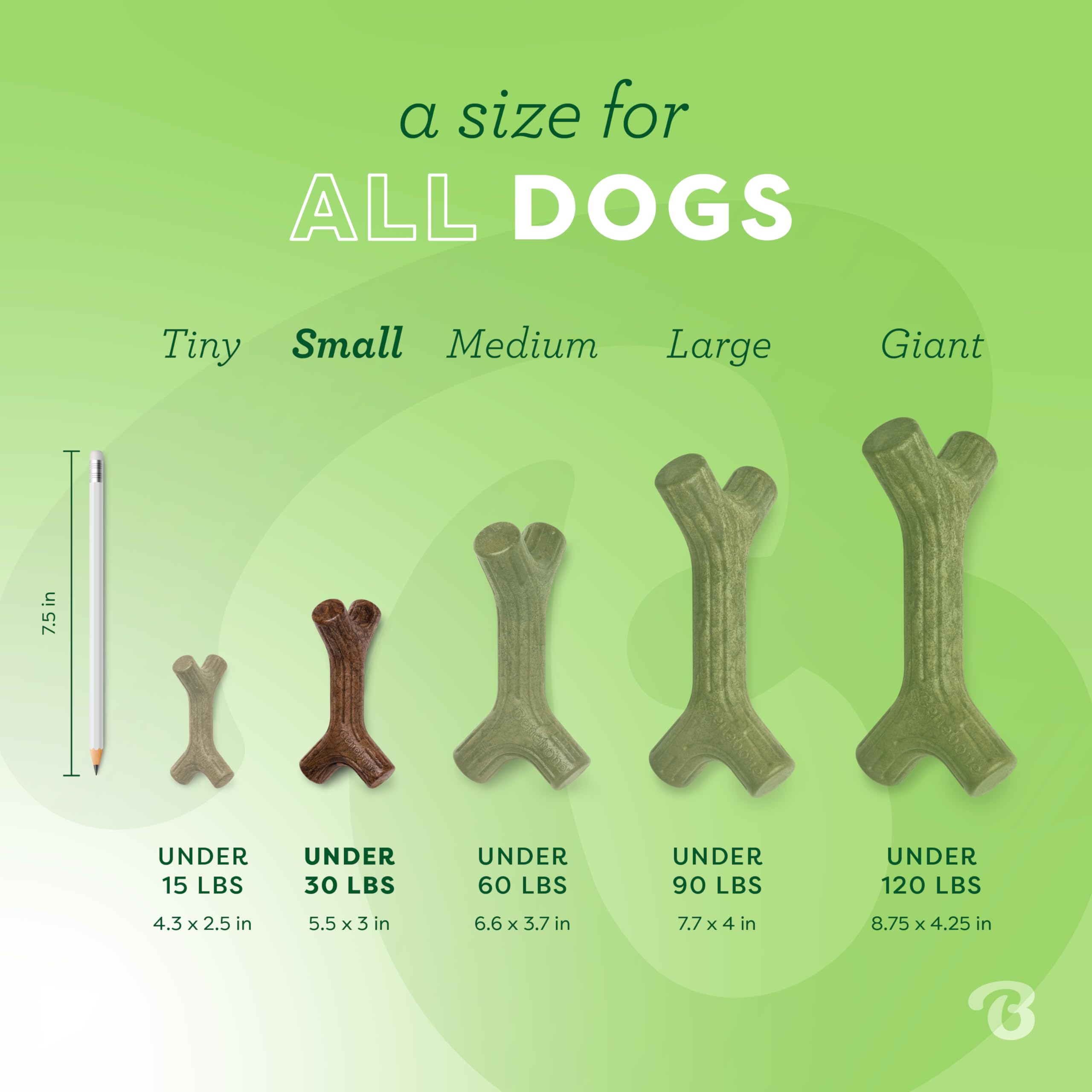 Benebone Maplestick Durable Dog Chew Toy For Aggressive Chewers, Real Maplewood, Made In Usa, Small