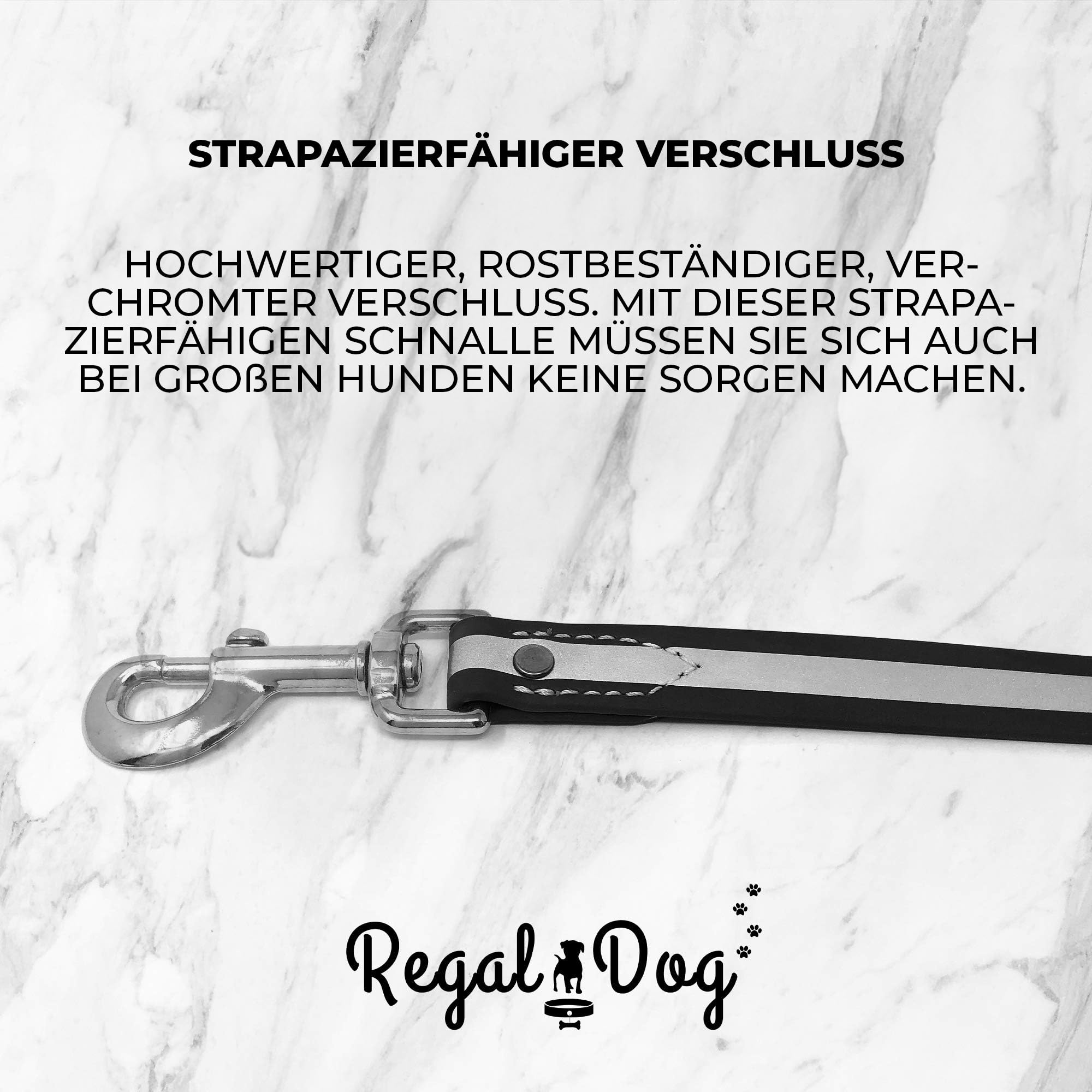 Regal Dog Products Large Orange Reflective Dog Collar And Leash Set - Waterproof Biothane Dog Collar With Heavy Duty Double Buck