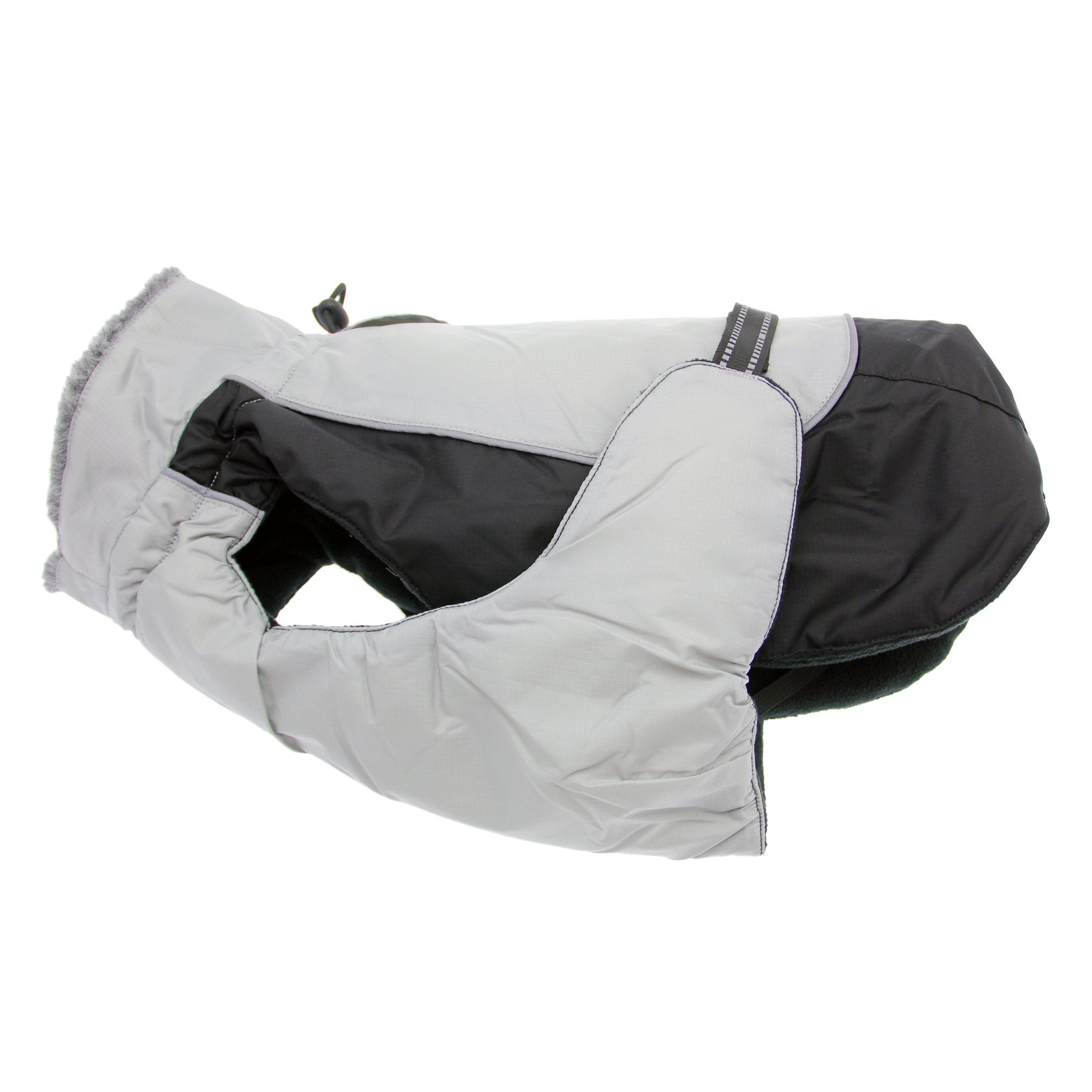 Doggie Design Alpine All Weather Dog Sport Parka Coat - Black and Gray Size L
