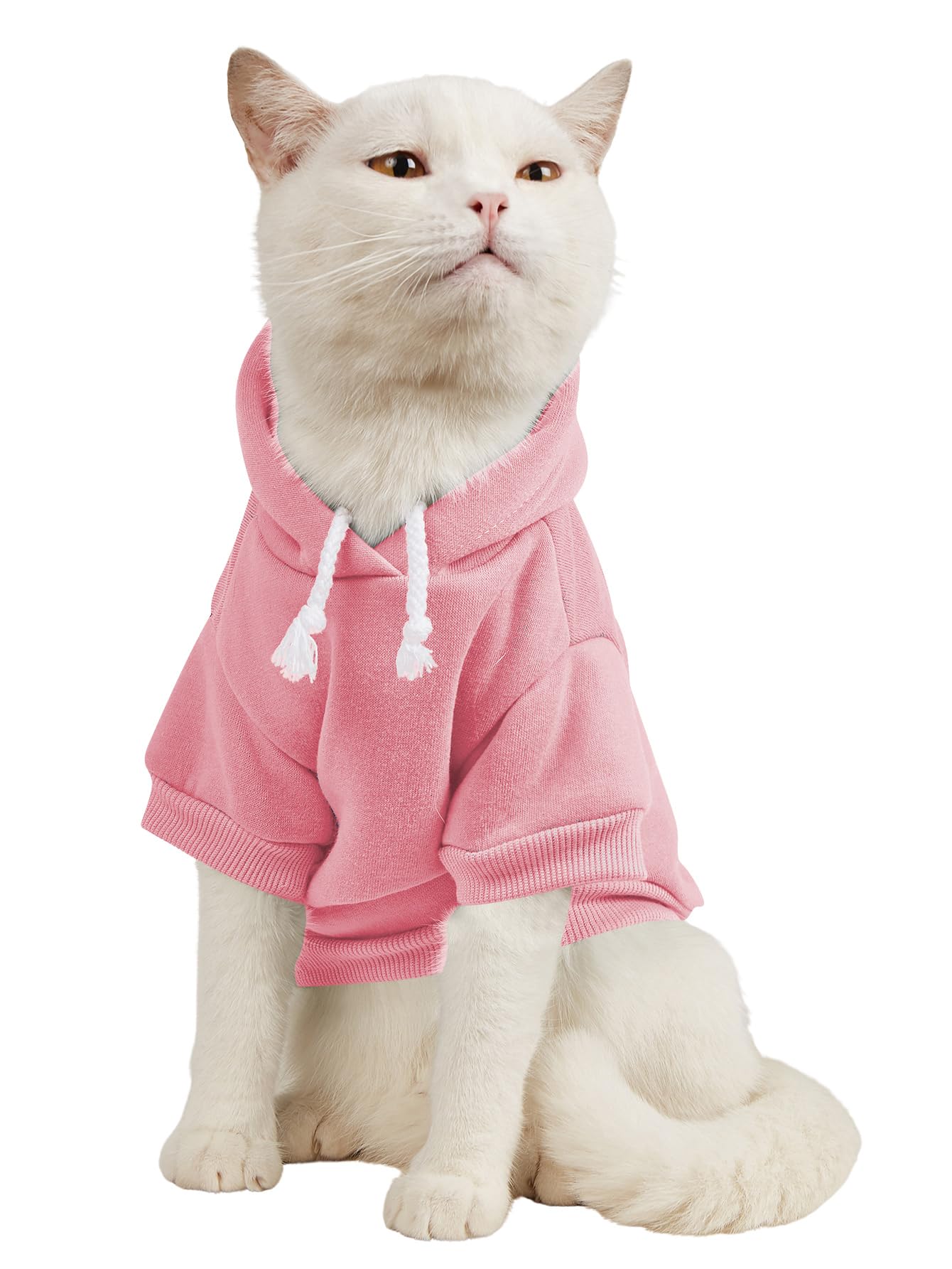 Qwinee Basic Dog Hoodie, Cat Apparel, Dog Shirt, Cat Jacket - Light Pink Xx-Large