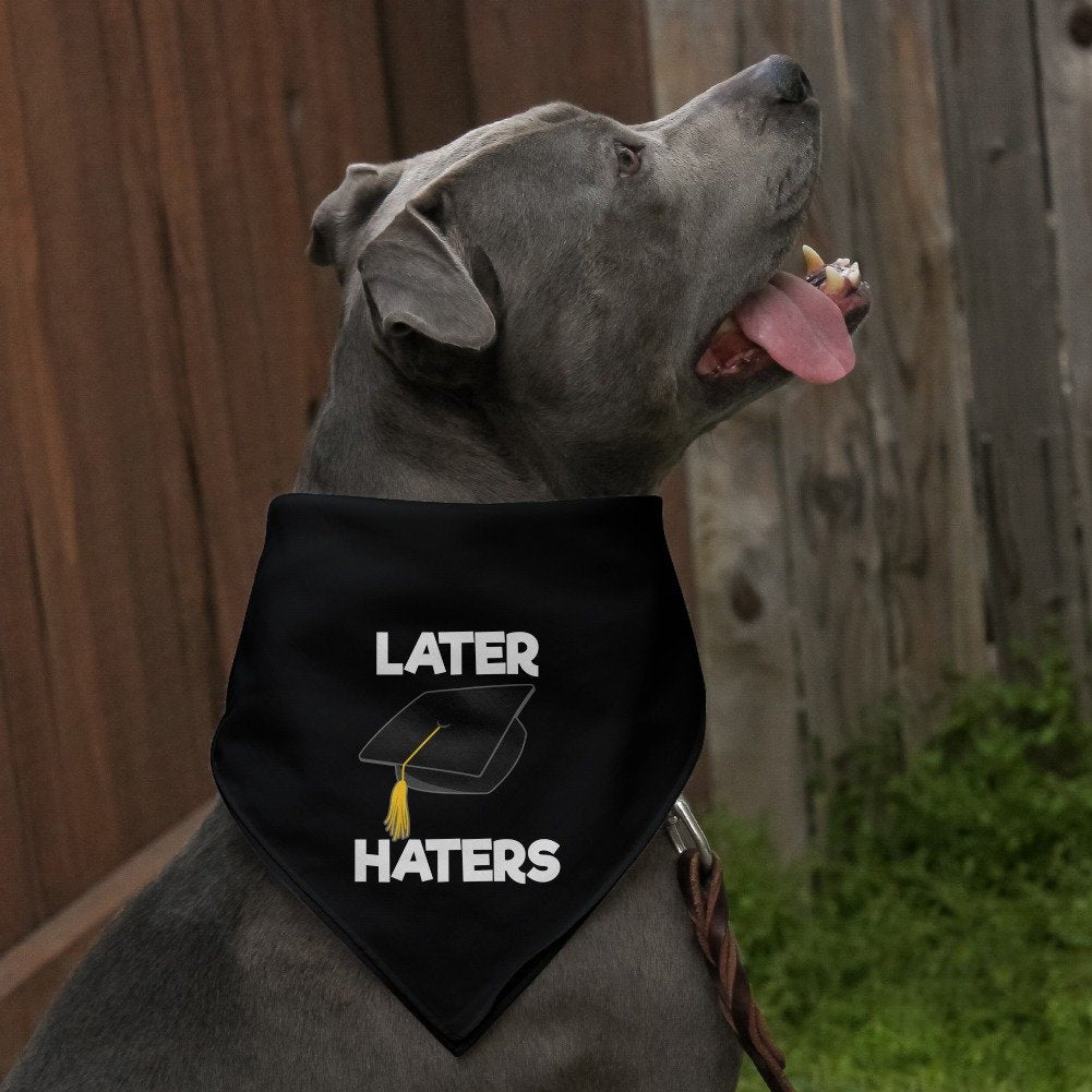 Graphics & More Later Haters Graduation Cap Dog Pet Bandana - Black