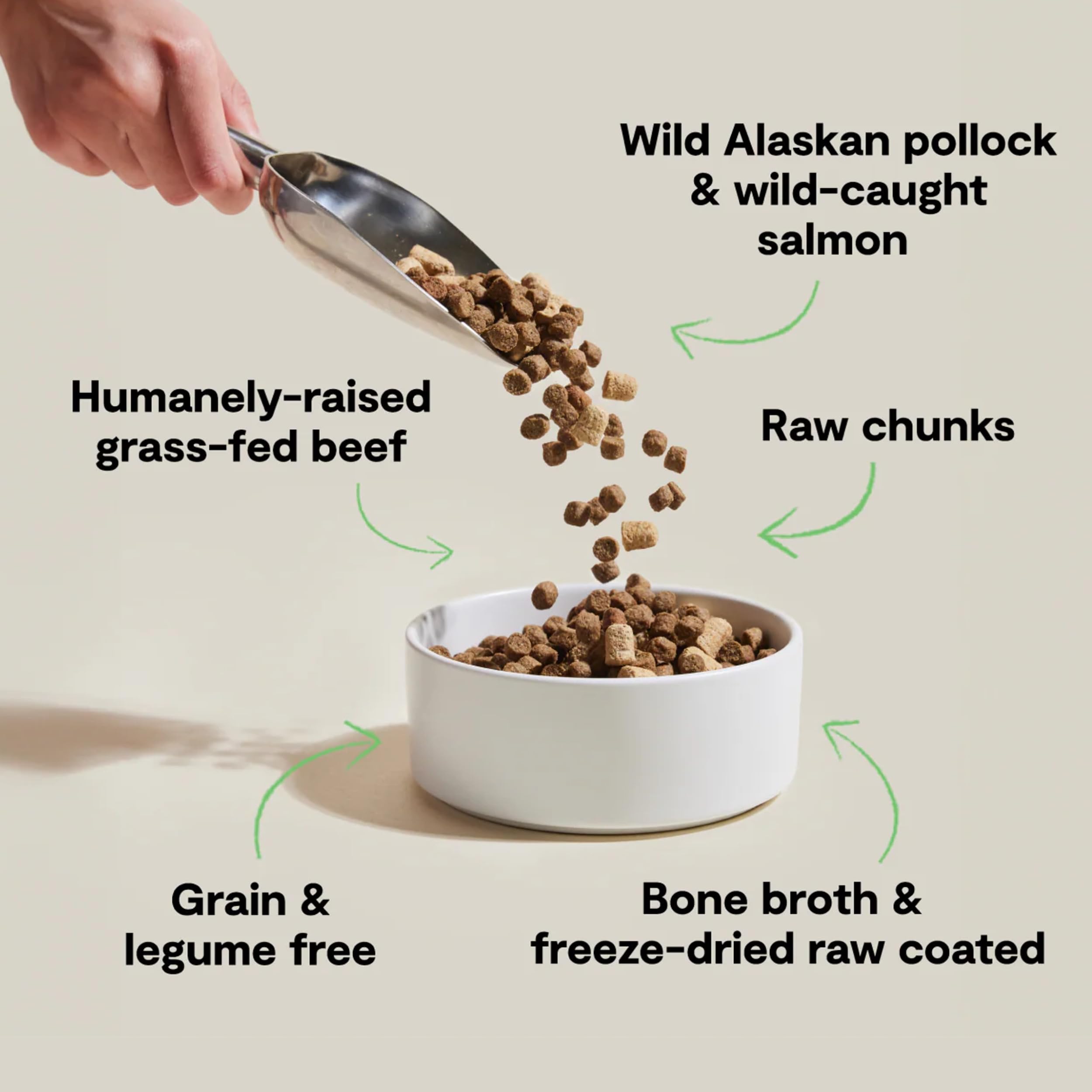 Open Farm, RawMix Grain-Free Dry Dog Food, Protein-Packed Kibble Coated in Bone Broth with Freeze Dried Raw Chunks, Pollock Beef