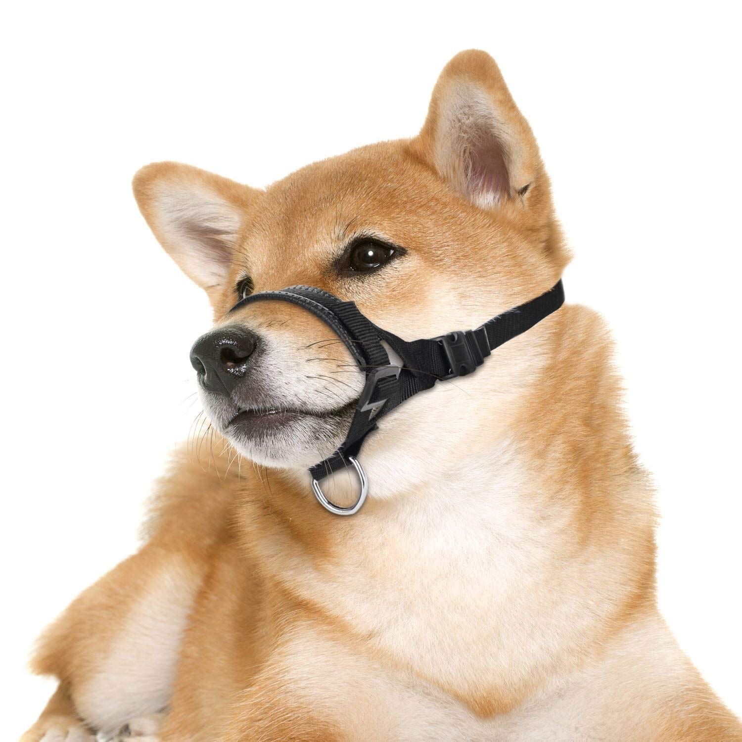 Lepark Nylon Dog Muzzle - Adjustable, Prevents Biting & Barking, X-Large, Red