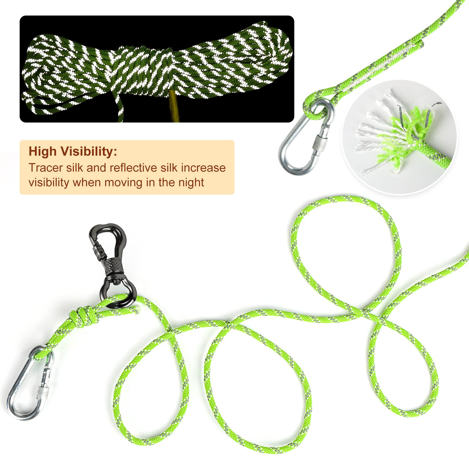 Xiaz Dog Tie Out Cable For Camping, 100Ft Portable Overhead Trolley System For Dogs Up To 300Lbs,Dog Lead For Yard, Camping, Parks, Outdoor Events,5 Min Set-Up, Green