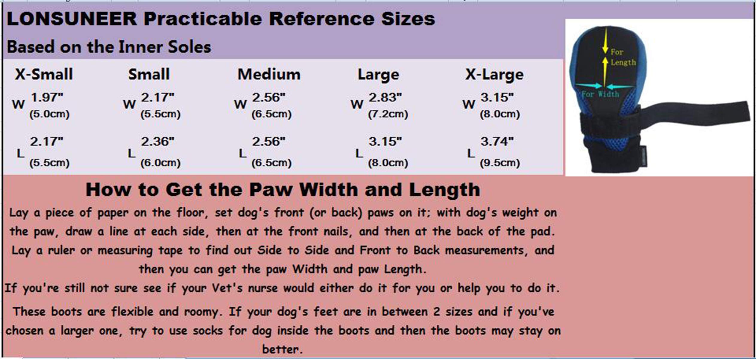 LONSUNEER Dog Boots - Breathable, Nonslip Soles, Size Large, Blue, Model 4334708596