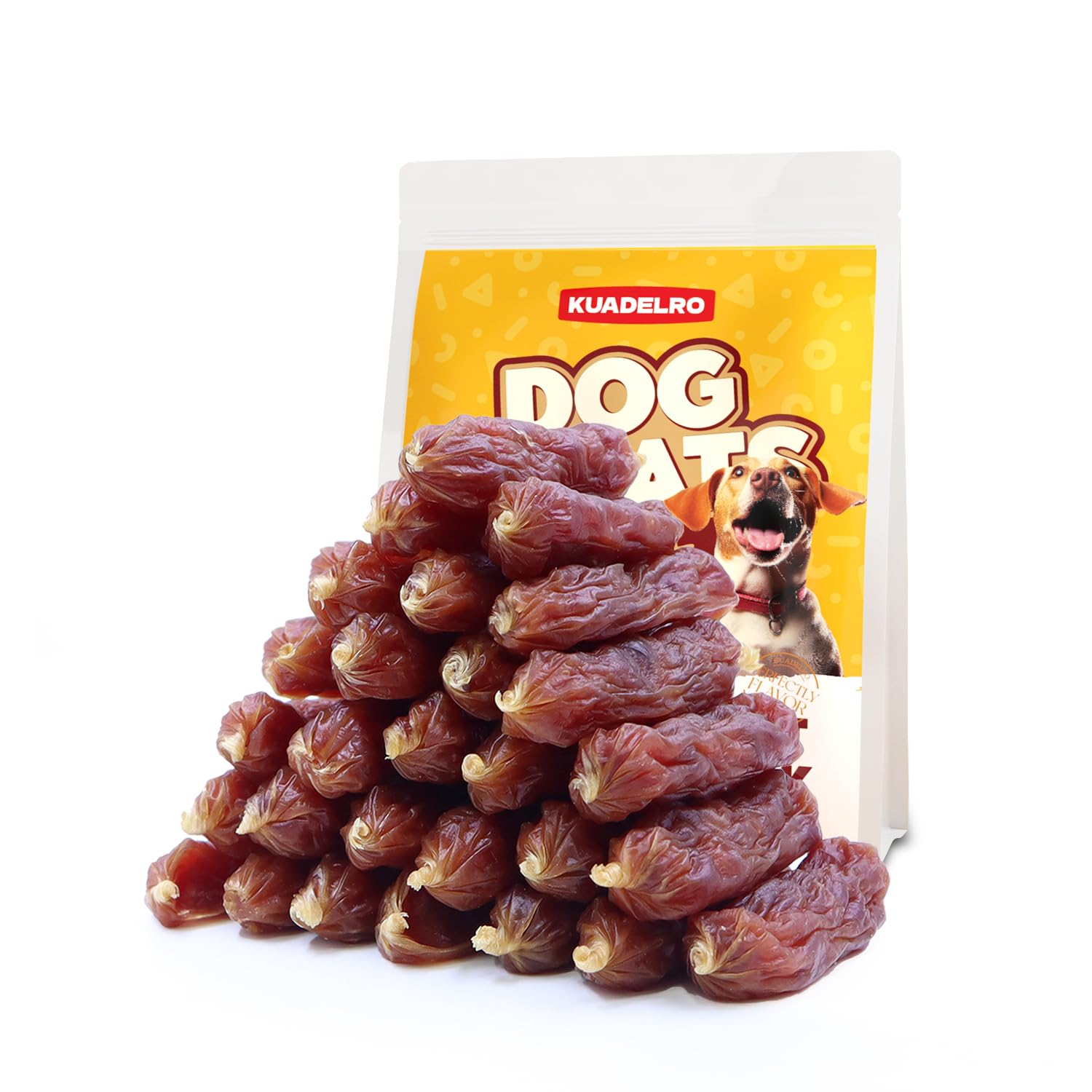 KUADELRO Duck Sausage Soft Dog Treats, Duck Jerky Training Treats Skiny Coat Dog Chews for Senior Small Medium Large Breed 10.58