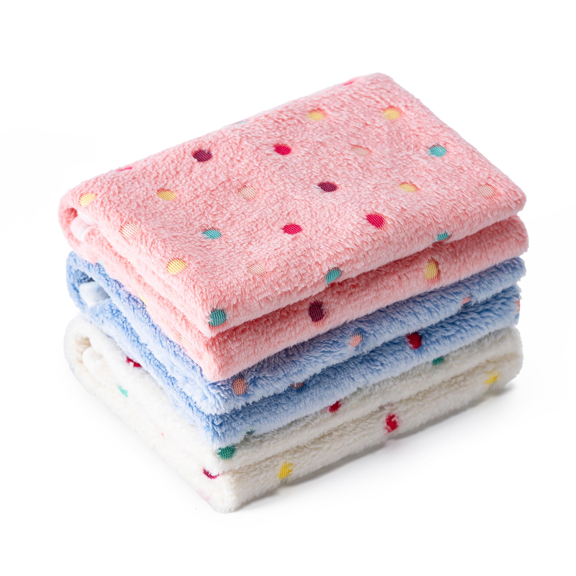 1 Pack 3 Blankets Super Soft Fluffy Premium Fleece Pet Blanket Flannel Paw Printed Throw for Dog Puppy Cat (Medium 30x20, Whit