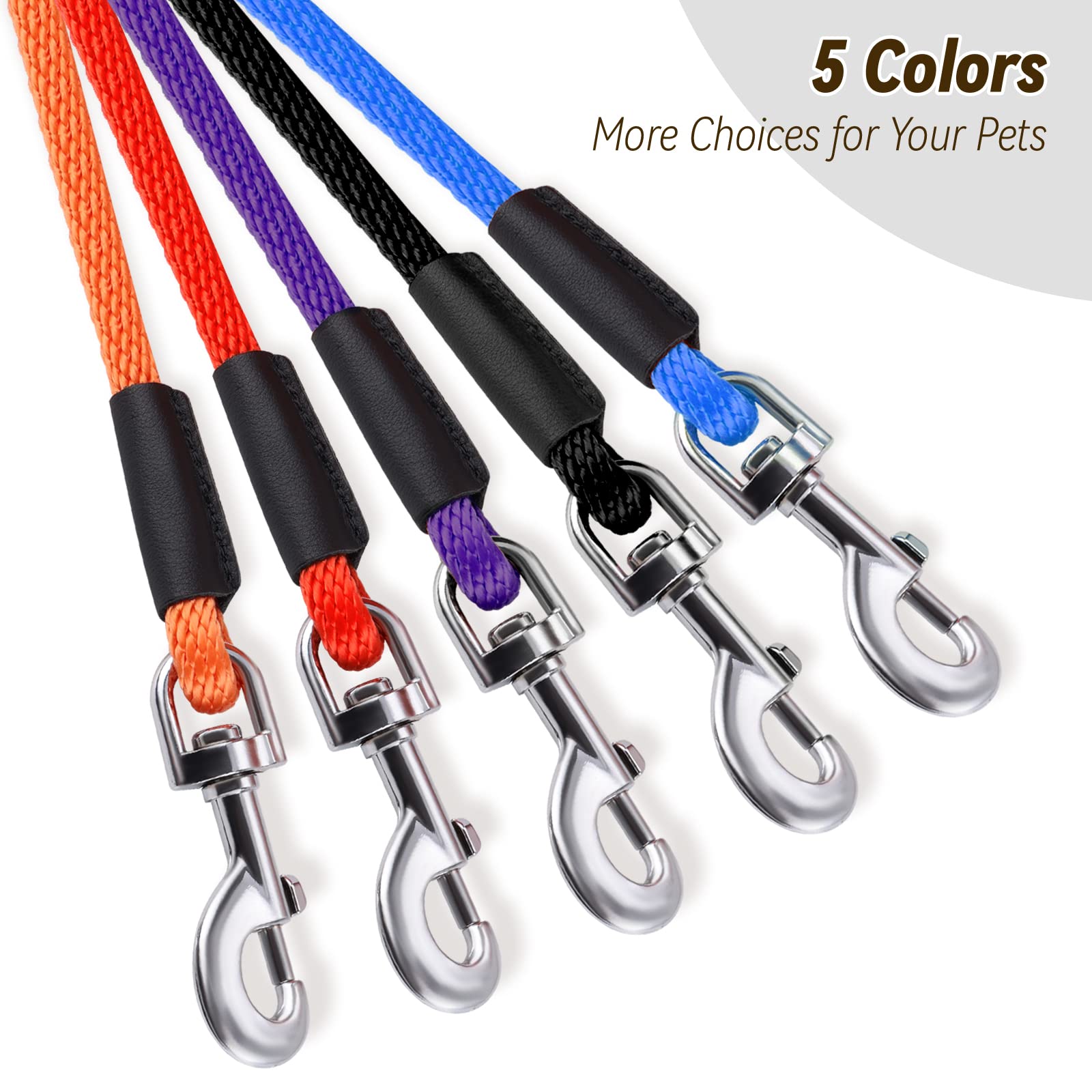 Lynxking Check Cord Dog Leash Long Lead Training Tracking Line Comfortable Handle Heavy Duty Puppy Rope 10Ft For Small Medium Large Dog